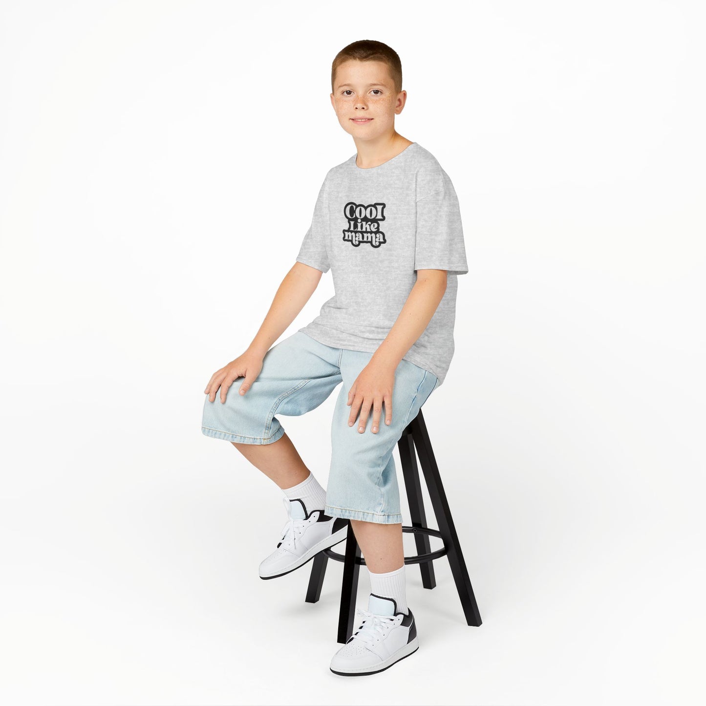 Kids Heavy Cotton Tee - Cool Like Mama Retro SVG PNG - Fun & Stylish Apparel for Young Trendsetters