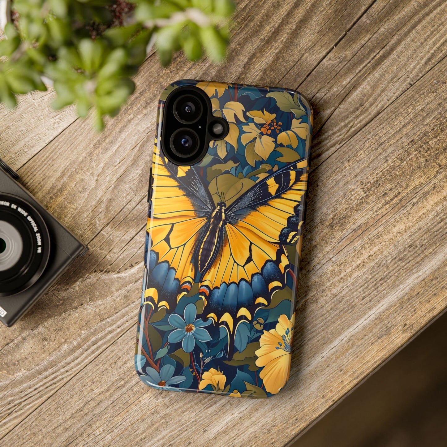 Colorful Butterfly Phone Case, Floral Design, Tough Cases, Protective Cover, Gifts for Nature Lovers, Birthday Present