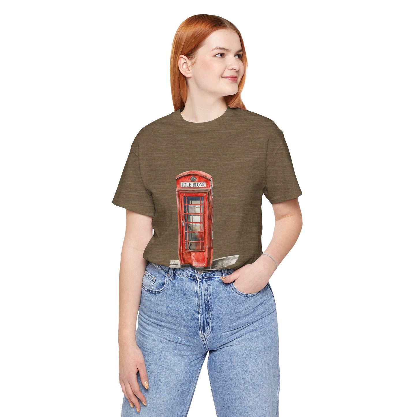 Unisex Jersey Short Sleeve Tee - Iconic British Public Telephone - Classic Red Phone Box