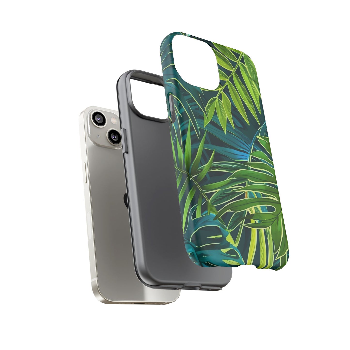 Tropical Phone Case - Durable Green Leaf Design, Eco-Friendly Gift, Trendy Accessory, Nature Lover's Case, Summer Vibes