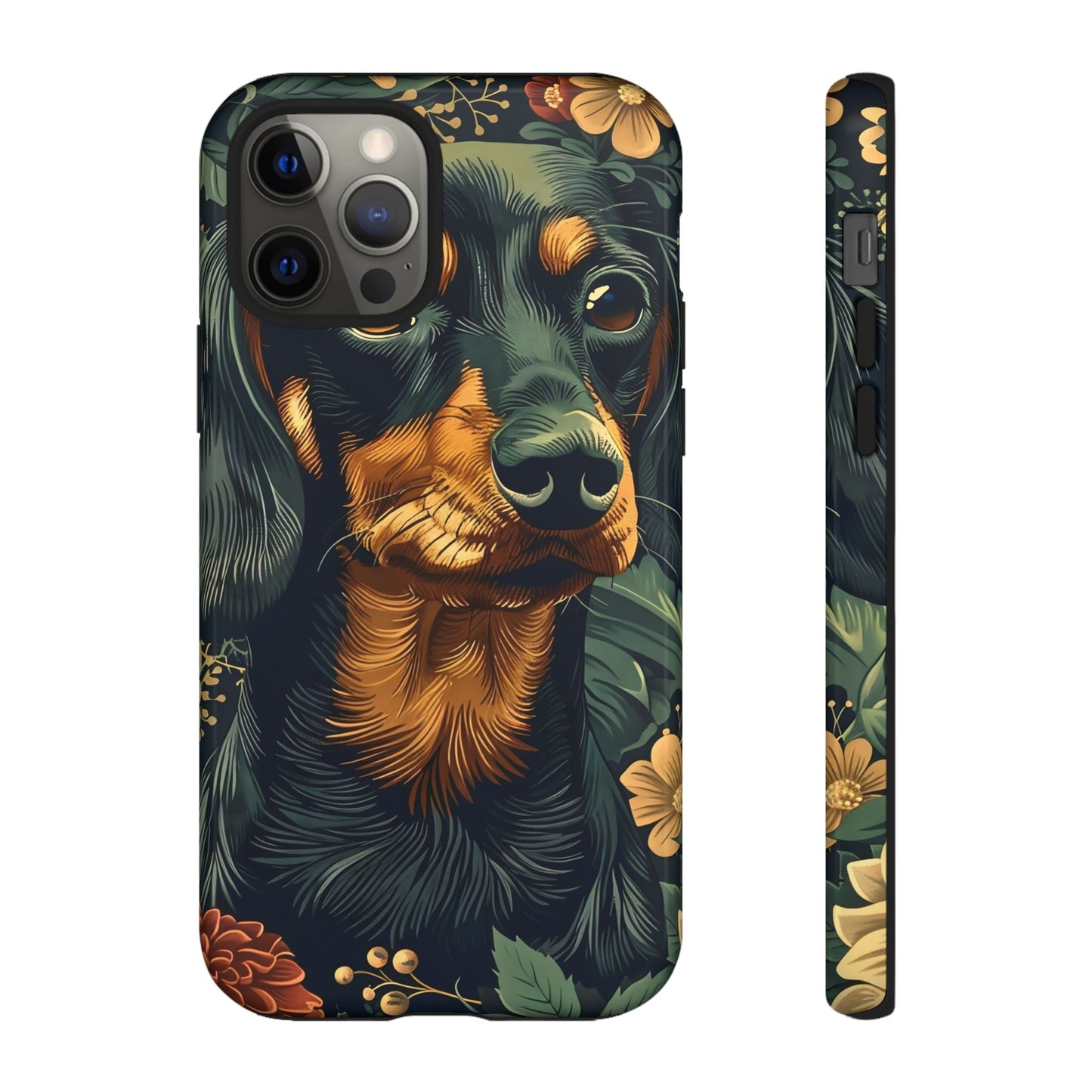 Dachshund Phone Case, Floral Pet Phone Cover, Dog Lover Gift, Tough Phone Case, Custom Dachshund Design, Unique Dog Owner Accessory