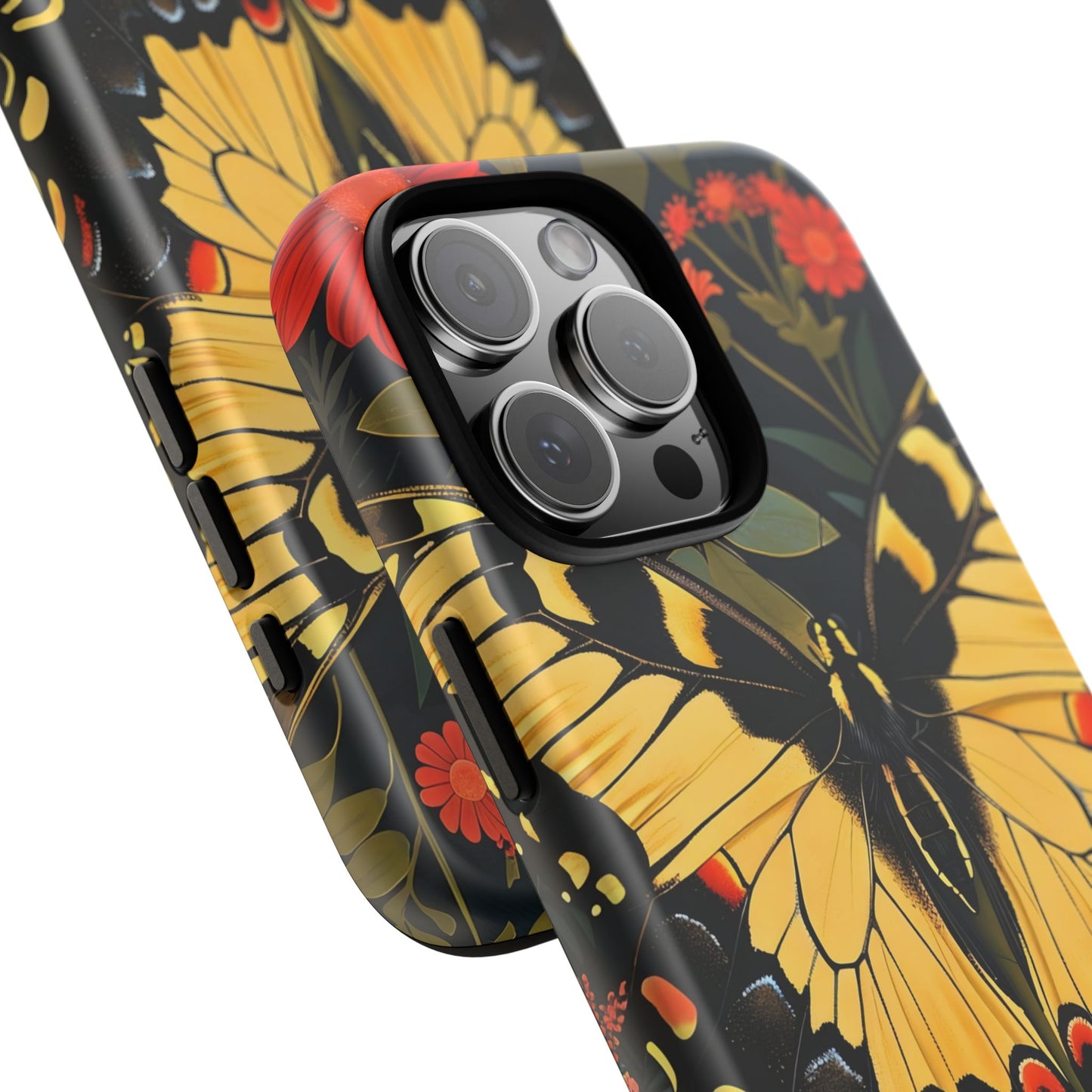 Butterfly Floral Phone Case, Tough Cases with Vibrant Design, Protective Cover for Nature Lovers, Gift for Her