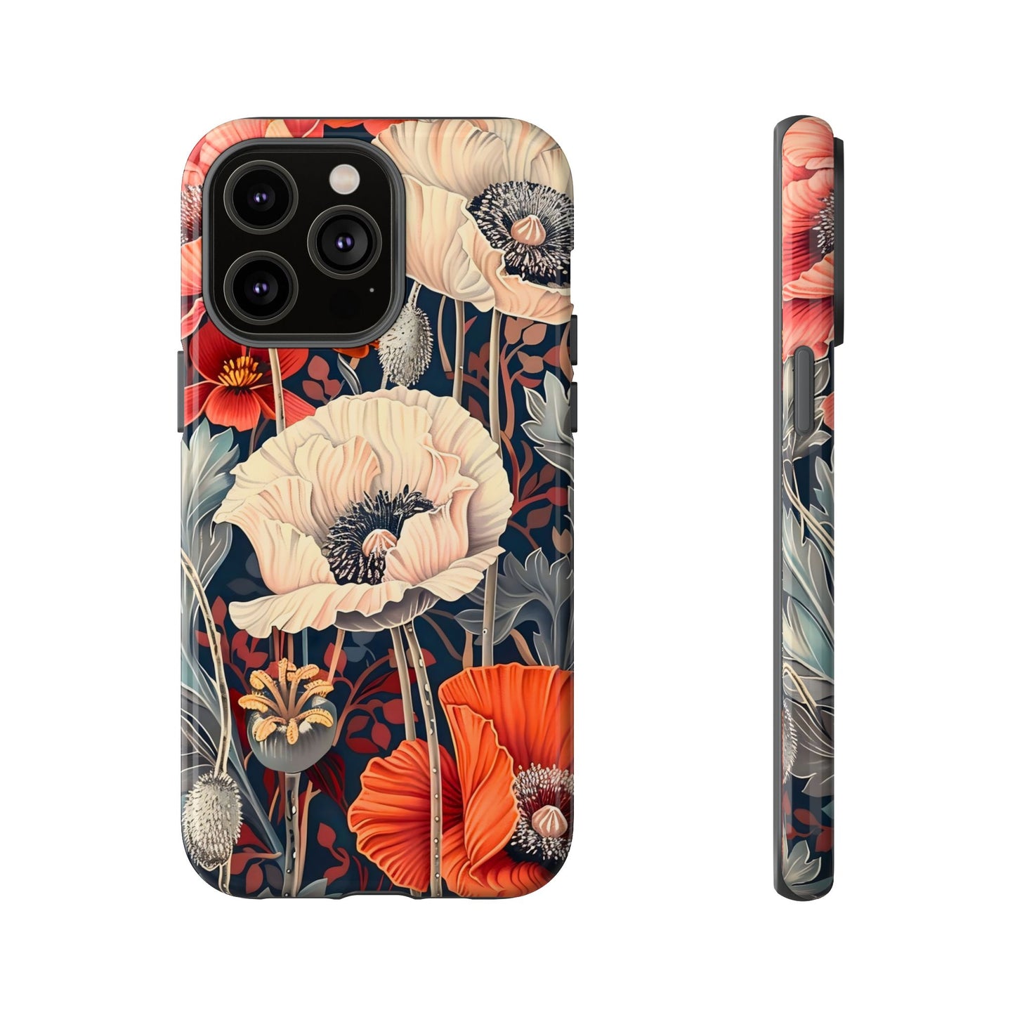 Floral iPhone Case, Tough Phone Cover, Artistic Protection, Flower Design, Unique Gift for Her, Phone Accessory, Trendy Tech
