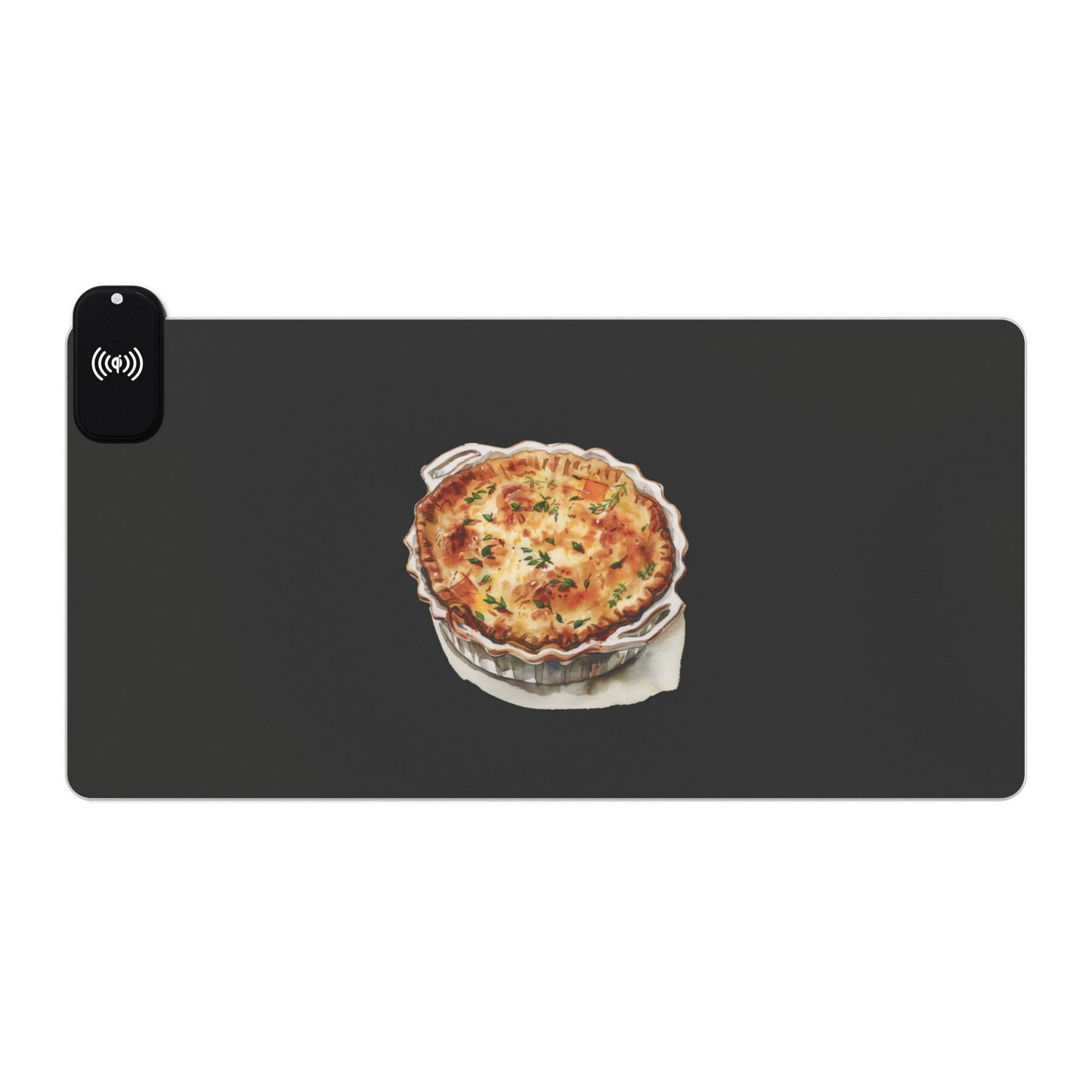Savory Quiche – British Cuisine Delight - LED Gaming Mouse Pad - Wireless Charging, Gaming Desk Accessories, RGB Light Up Mouse Pad, Office Decor, Geek Gift Idea