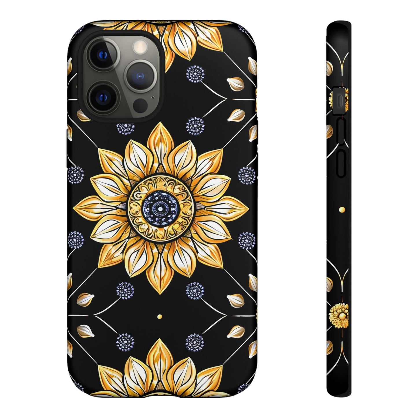 Floral Phone Case with Mandala Design, Tough Cases for iPhone & Samsung, Boho Style, Gift for Her, Unique Accessories