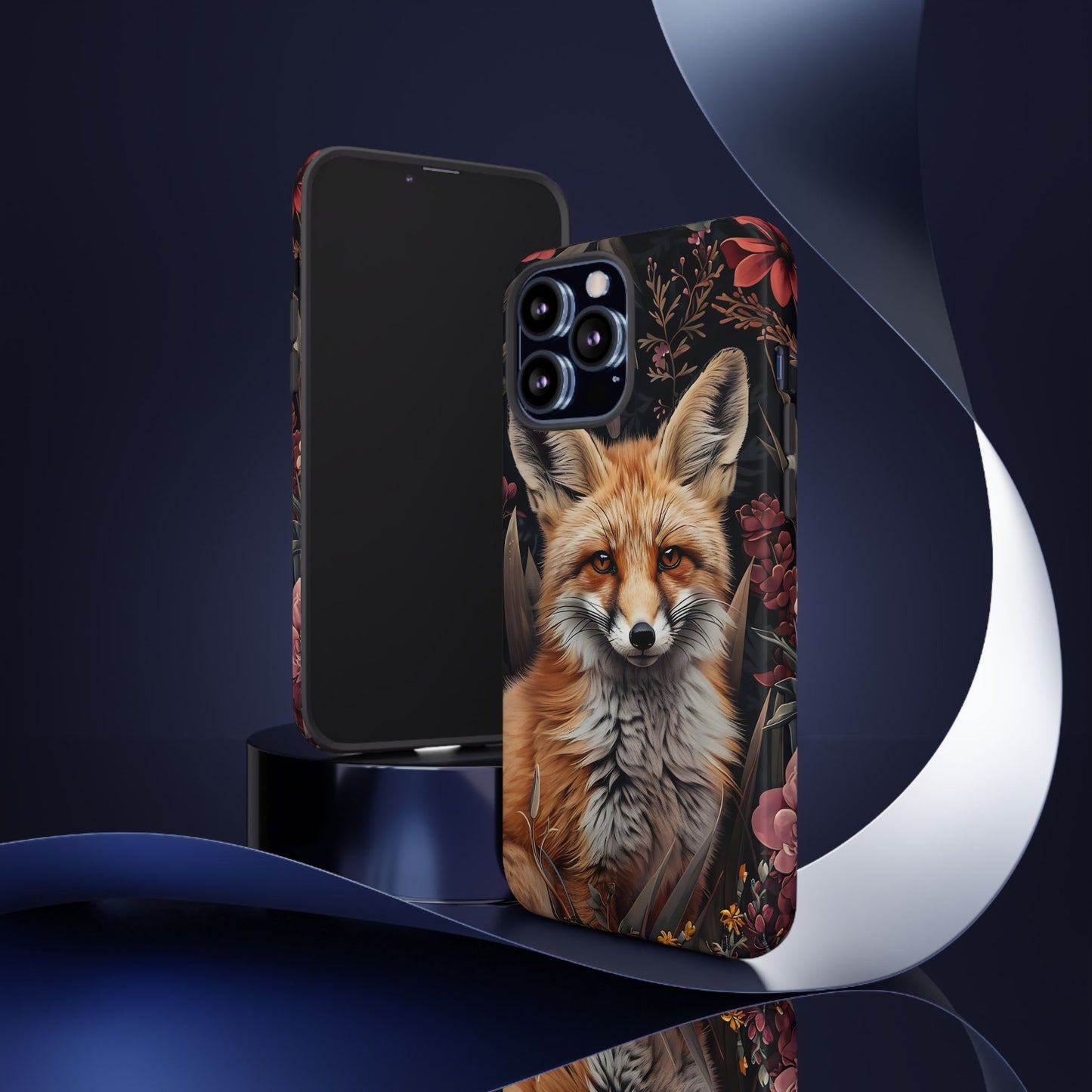 Fox Floral Phone Case, Tough Cases for Animal Lovers, Nature Themed Gift, Cute Phone Cover, Wild Fox Protector