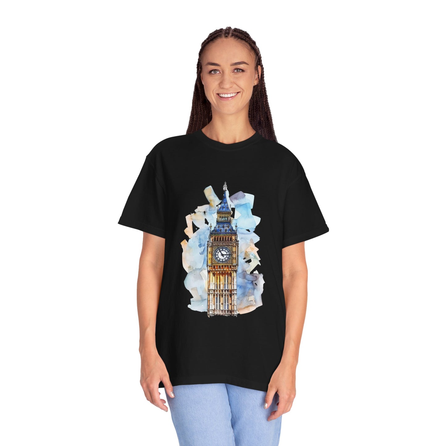 Unisex Garment-Dyed T-shirt - Iconic Big Ben Clock Tower Design