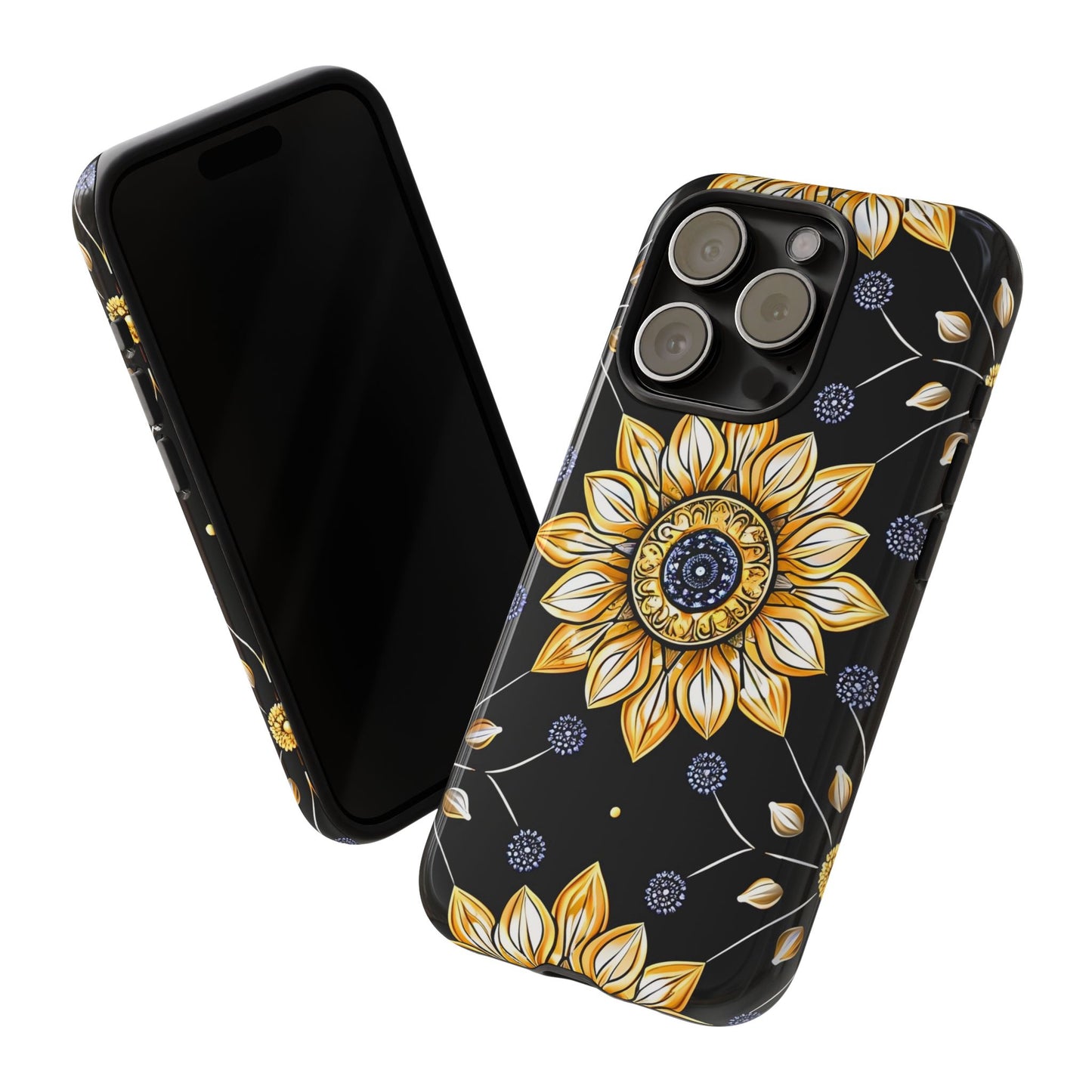 Floral Phone Case with Mandala Design, Tough Cases for iPhone & Samsung, Boho Style, Gift for Her, Unique Accessories