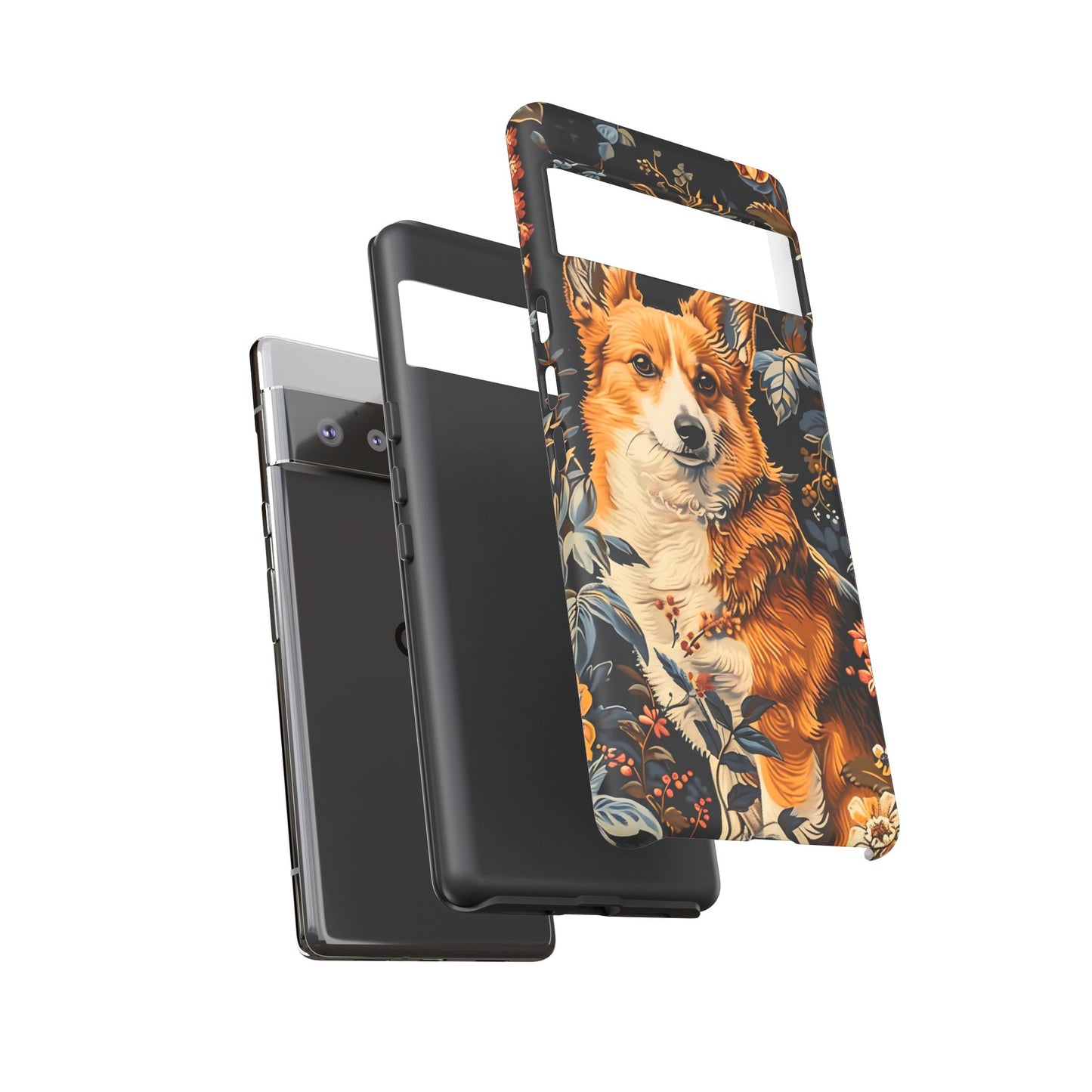 Corgi Floral Phone Case - Tough Cases for Dog Lovers, Cute Pet Accessories, Gift for Dog Owners, Floral Design, Personalized Tech Cover