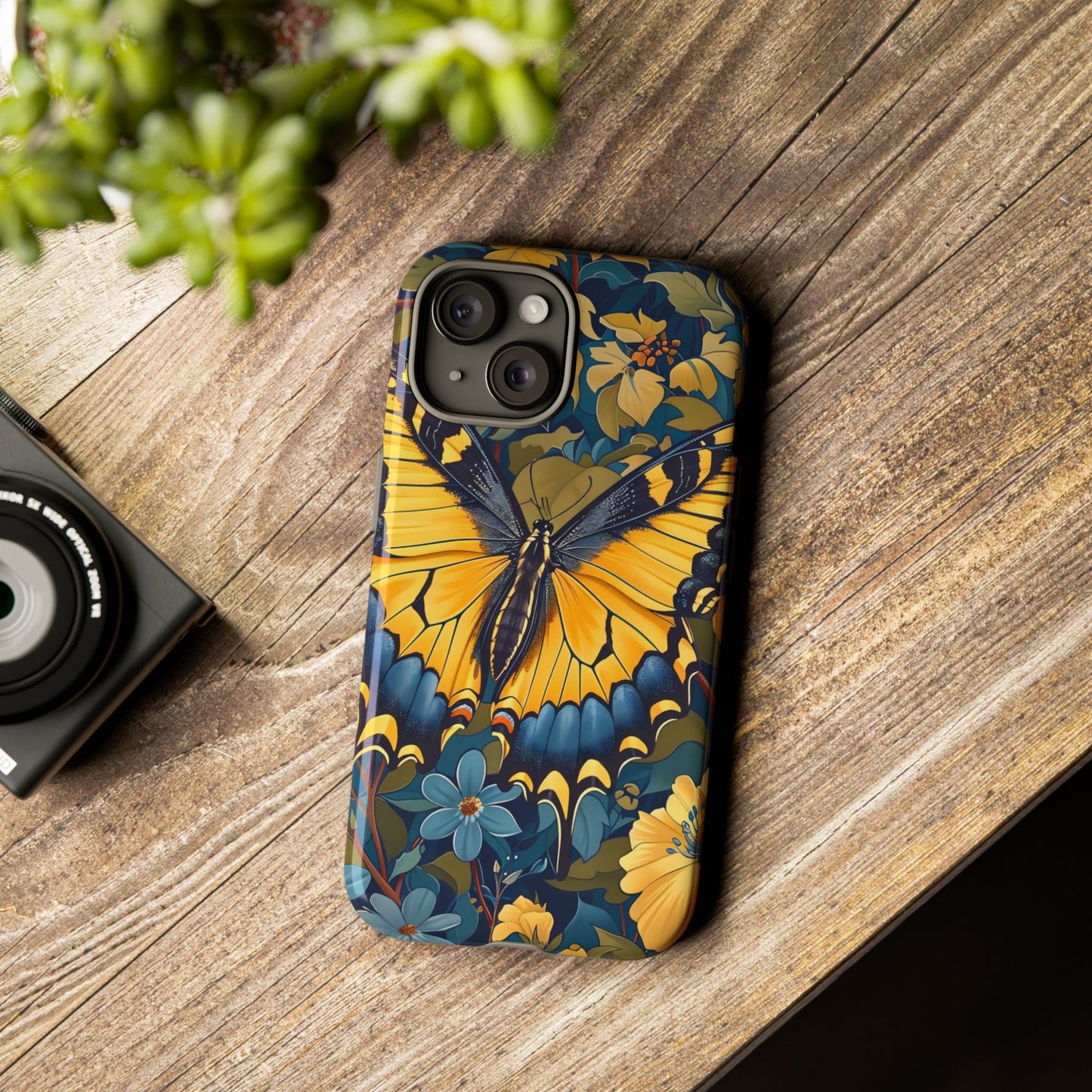 Colorful Butterfly Phone Case, Floral Design, Tough Cases, Protective Cover, Gifts for Nature Lovers, Birthday Present