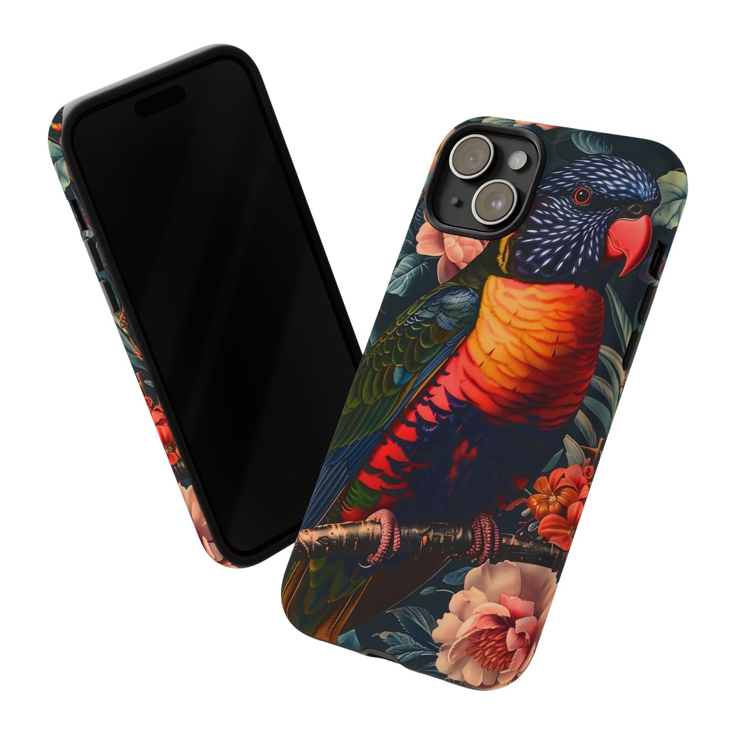 Tropical Parrot Phone Case, Floral Print Protector, Gift for Nature Lovers, Stylish Accessory for Summer, Unique Smartphone Cover