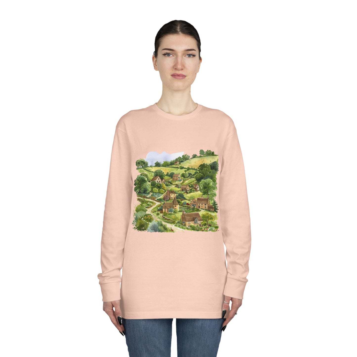 Long Sleeve Crewneck Tee - British Nature - Scenic Landscapes and Natural Beauty