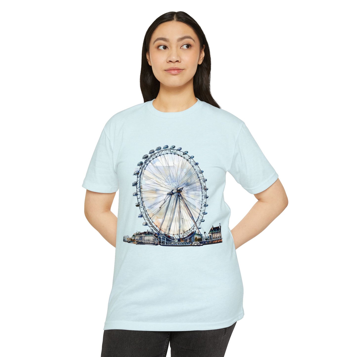 Unisex CVC Jersey T-shirt - London Eye - Iconic Ferris Wheel