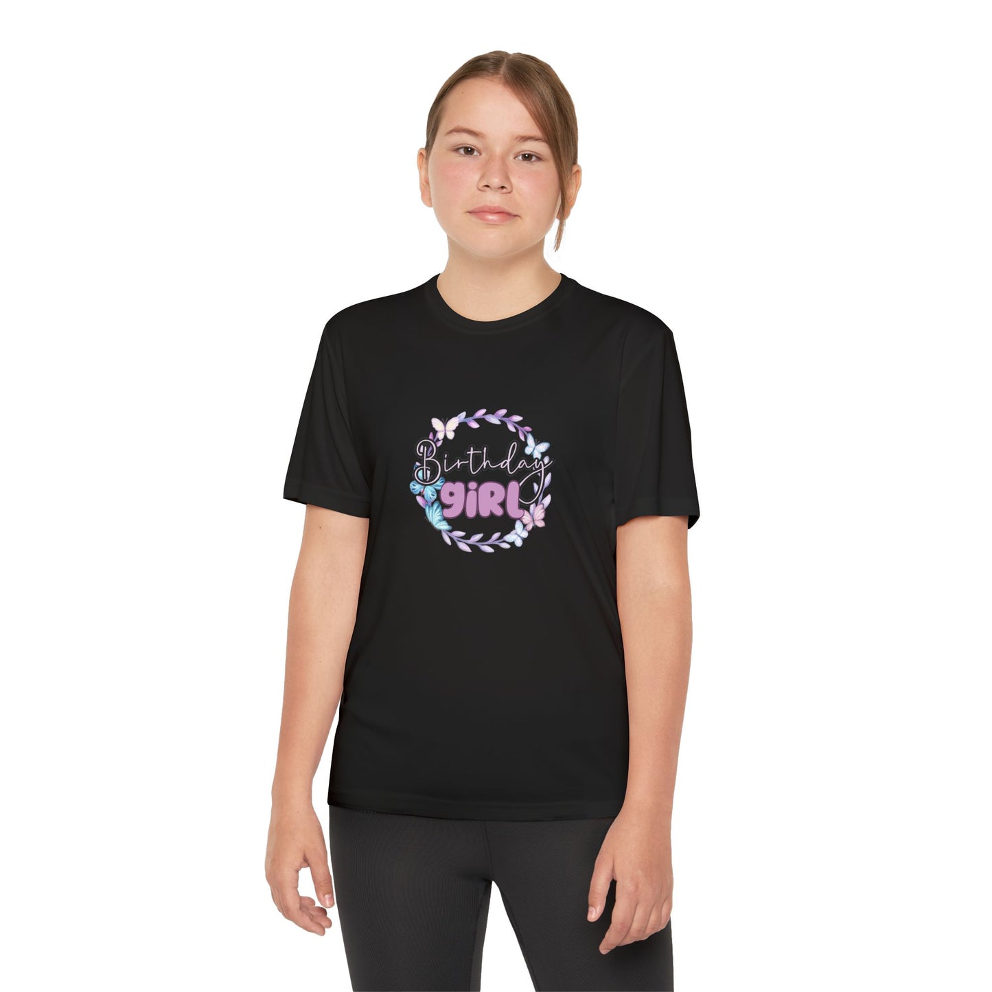 Birthday Girl -Youth Tee - Fun Floral Design for Celebrations