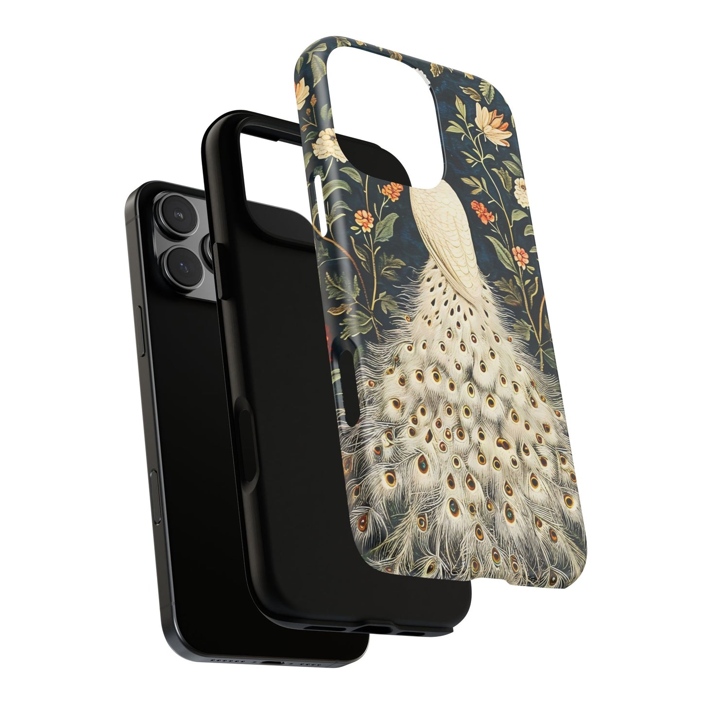 Elegant Peacock Phone Case, Floral Phone Cover, Tough Cases, Stylish Tech Gift, Nature Lover Accessory, Birthday Gift