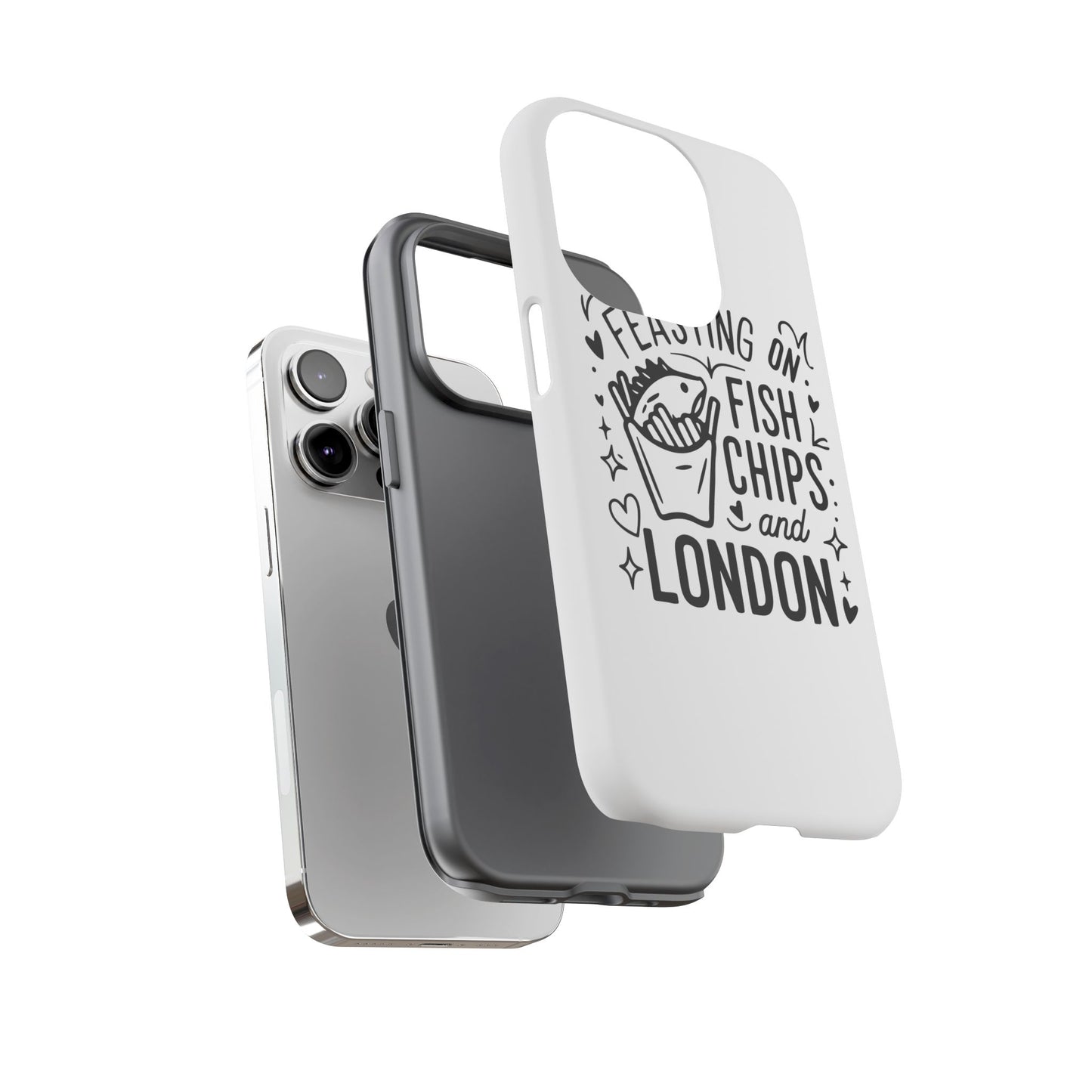 London Fish & Chips Phone Case | Fun Gift for Foodies, Travel Lovers, London Souvenir, Unique Accessories, Personalization Option