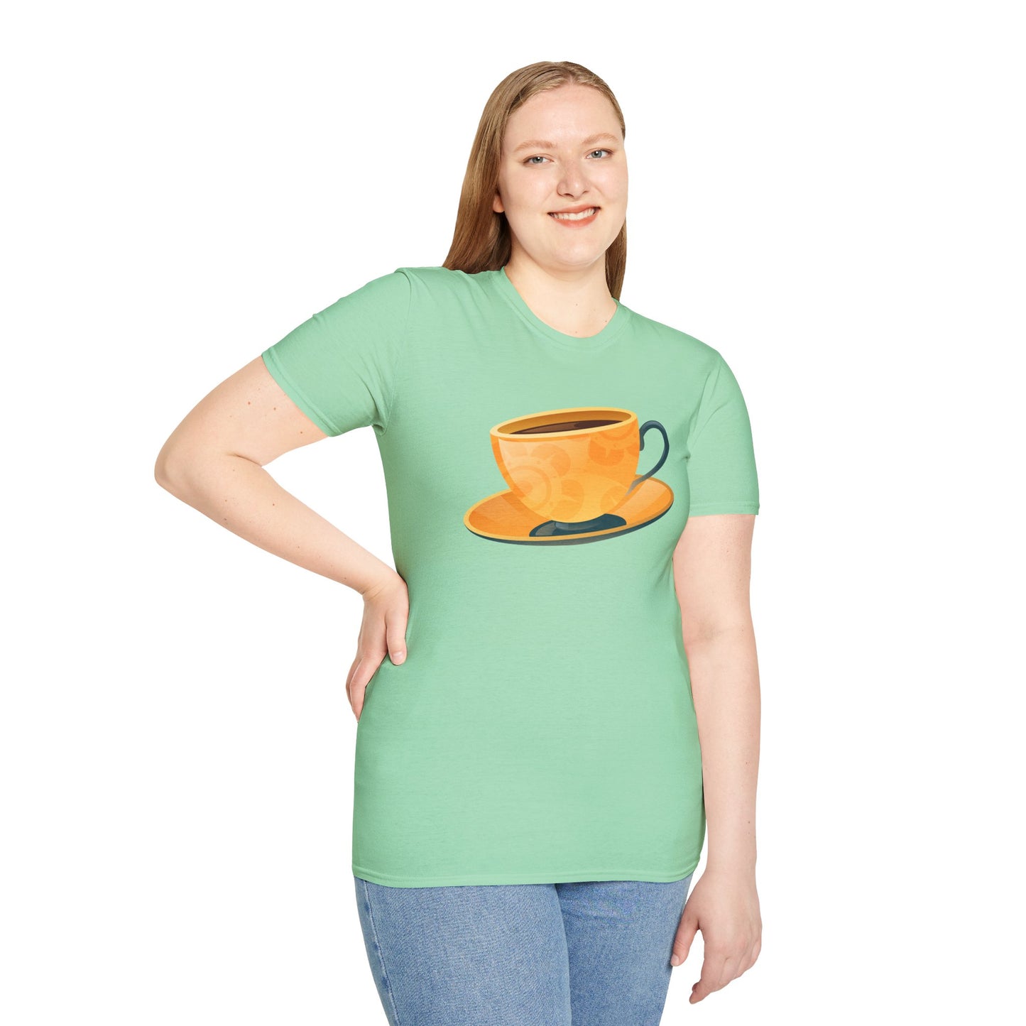 Unisex Softstyle T-Shirt - Elegant British Tea Cup - Classic Tea Time Style
