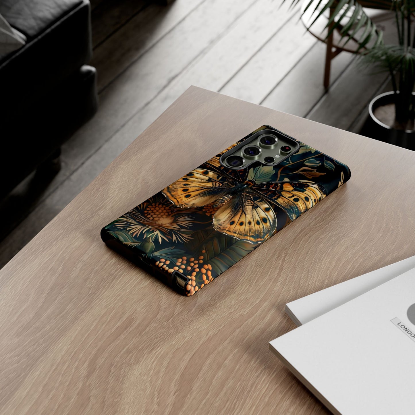 Butterfly Floral Phone Case, Tough Cases, Protective Cover, Unique Gift, Nature Lover, Art Print, Spring Decor