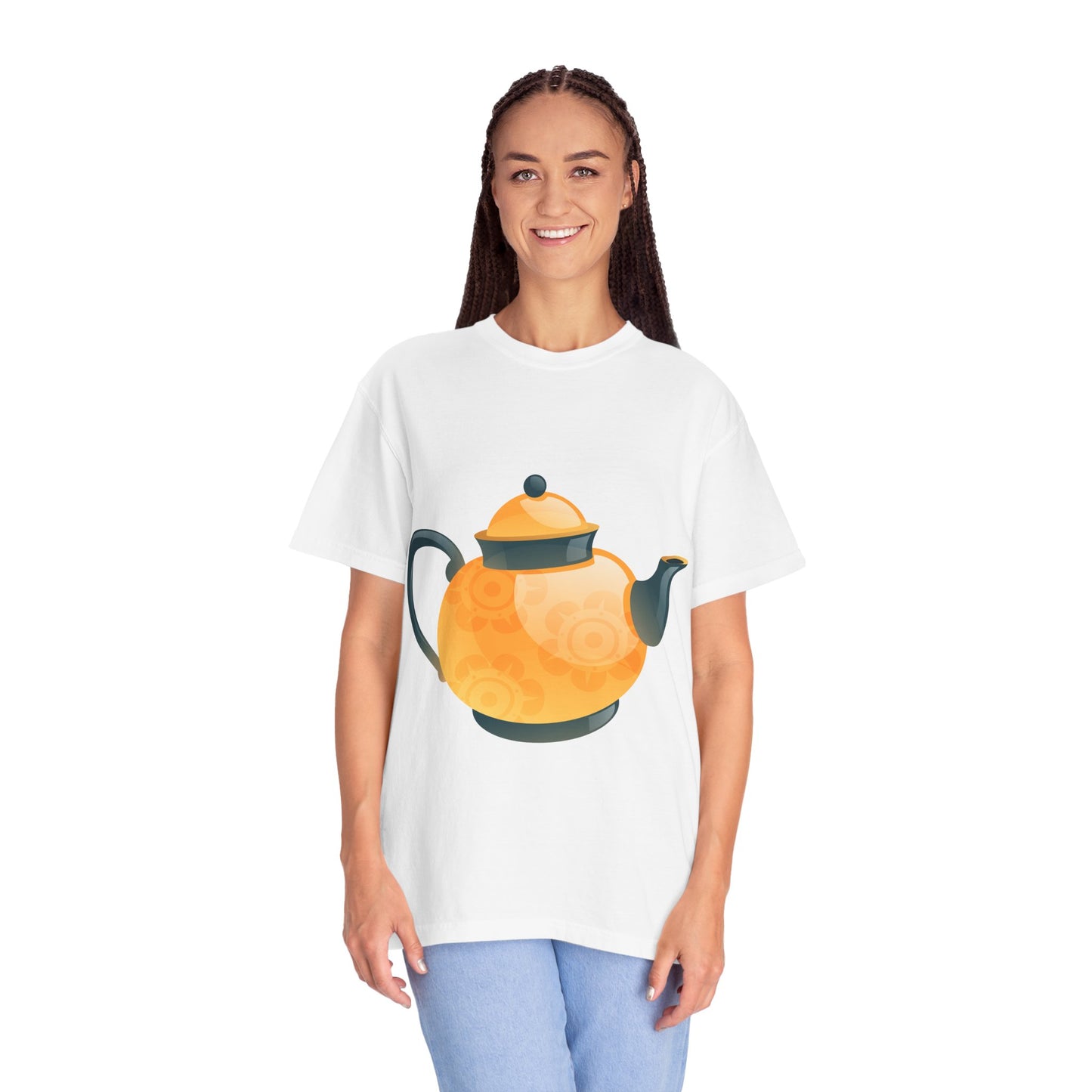 Unisex Garment-Dyed T-shirt - Classic British Tea Kettle - Timeless Elegance in Tea Time