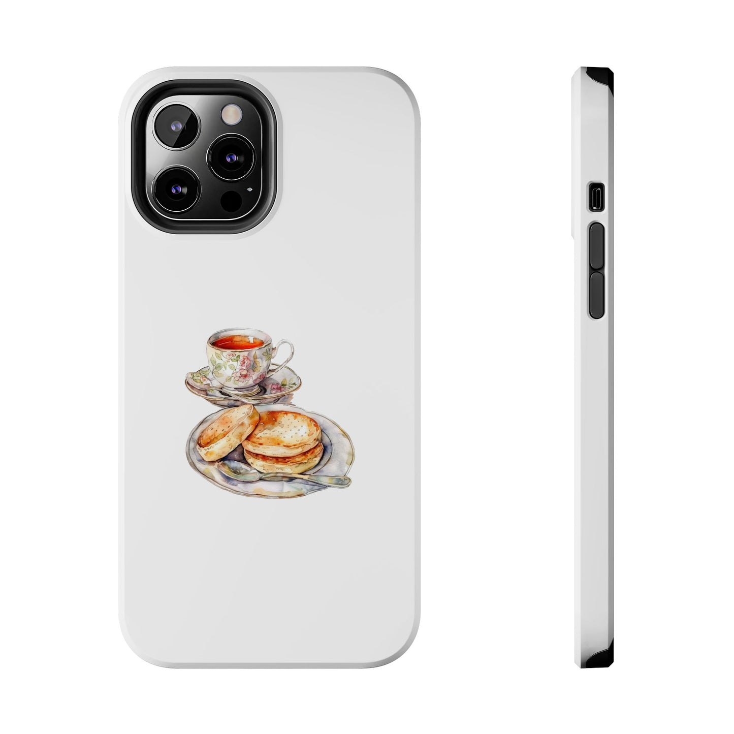 Delightful Tea Time Phone Cases with Biscuit & Tea Design