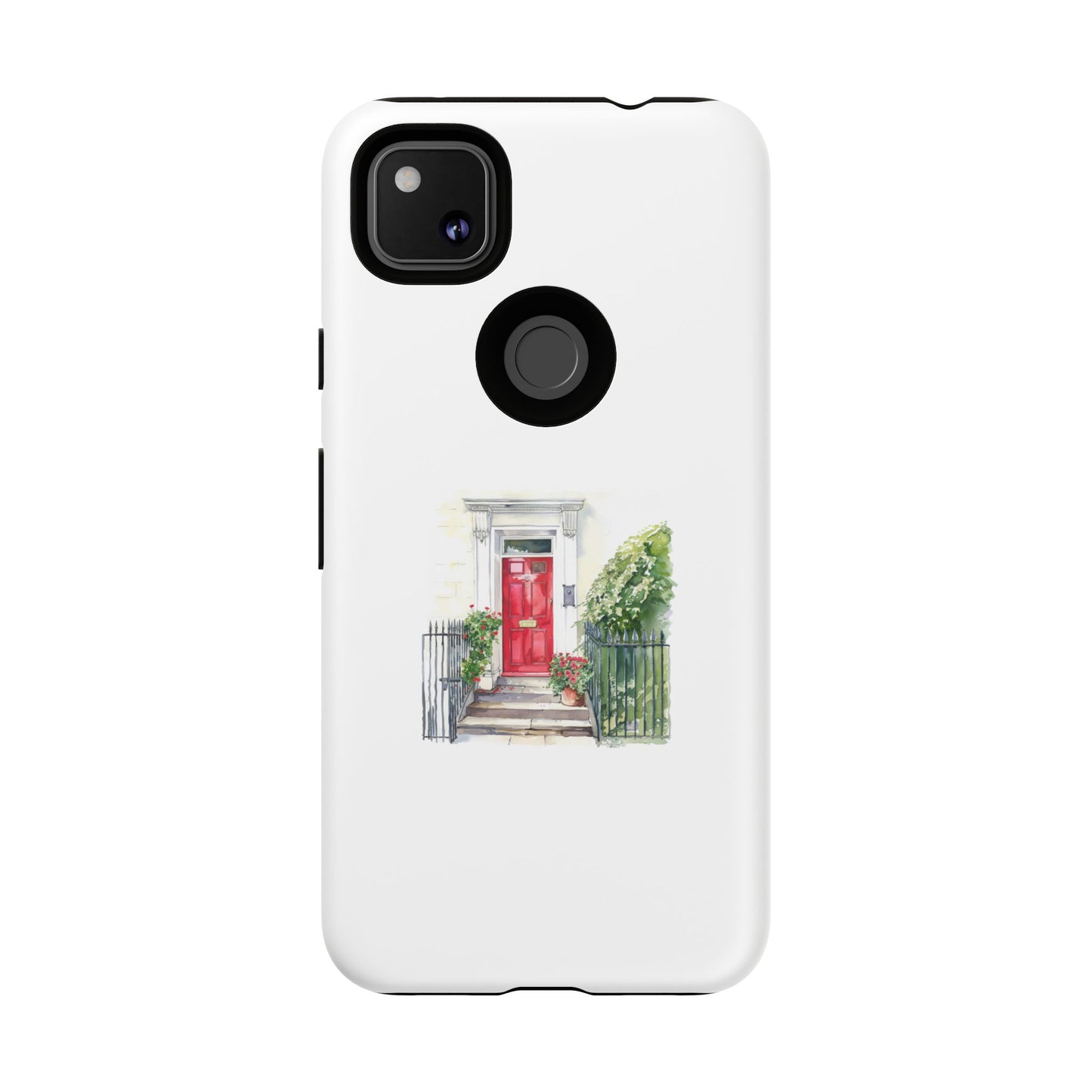 Artistic Phone Case - Charming Red Door Design for Stylish Protection