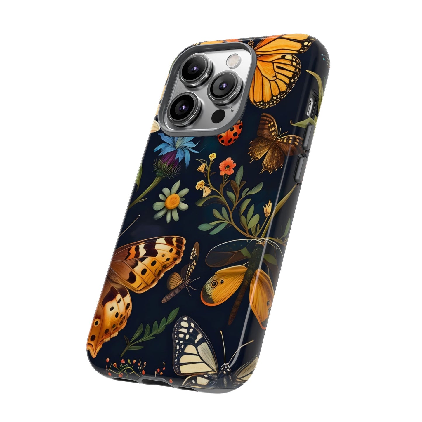 Nature-Inspired Phone Case | Floral Butterfly Design, Tough Phone Cover, Gift for Nature Lovers, Cute Butterfly Case, Home Decor