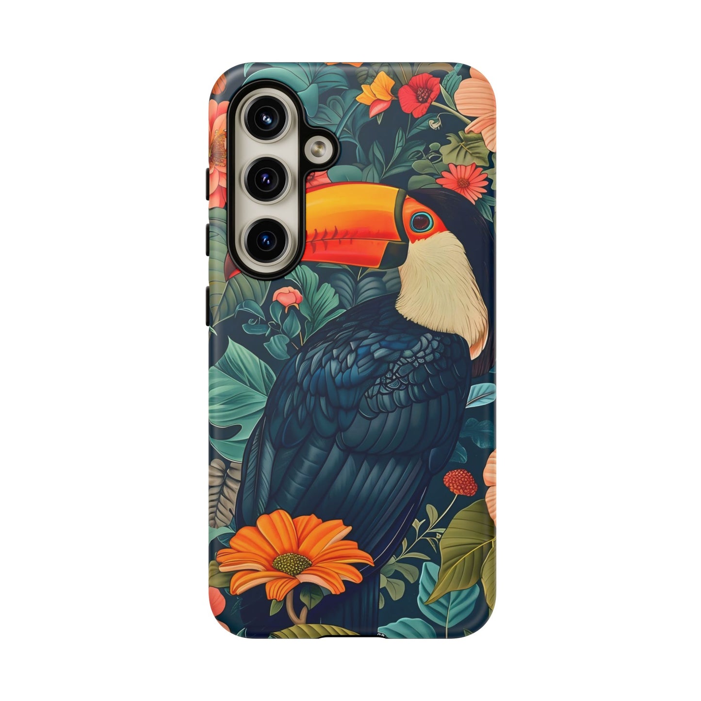 Tropical Toucan Phone Case - Cute Animal Design, Nature Lover Gift, Floral Pattern, Bird Lover Accessory, Summer Vibes
