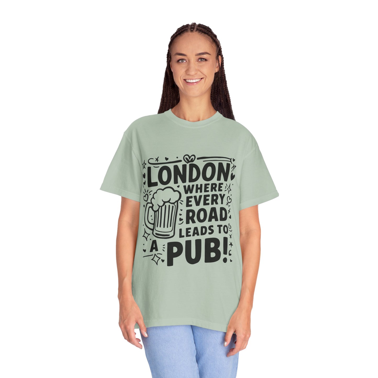 Unisex Garment-Dyed T-shirt - London's Pub Leading Road