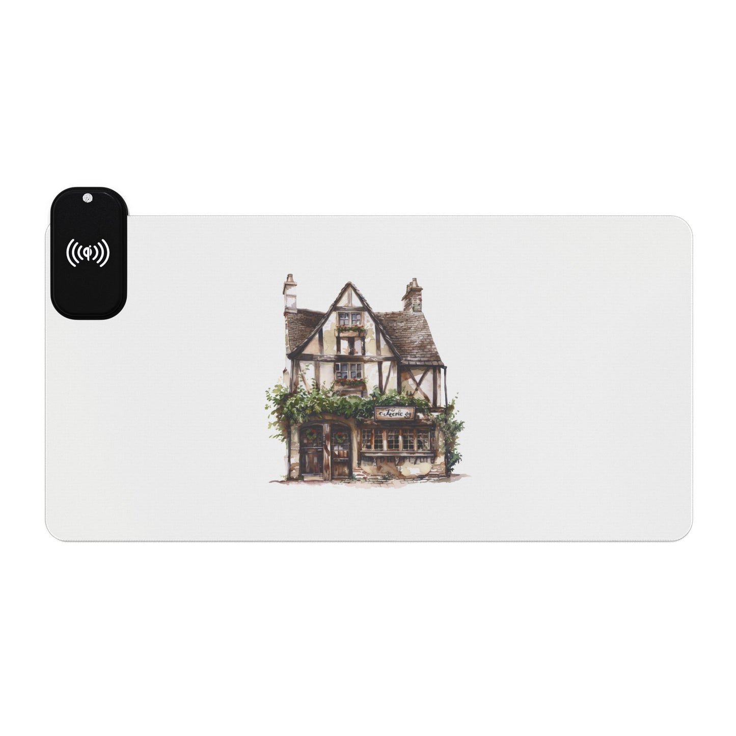 Tudor-Style Home – Historic England Charm - LED Gaming Mouse Pad with Wireless Charging, Aesthetic Desk Accessory for Gamers, Office Decor, Gift for Tech Lovers, USB Gaming Pad