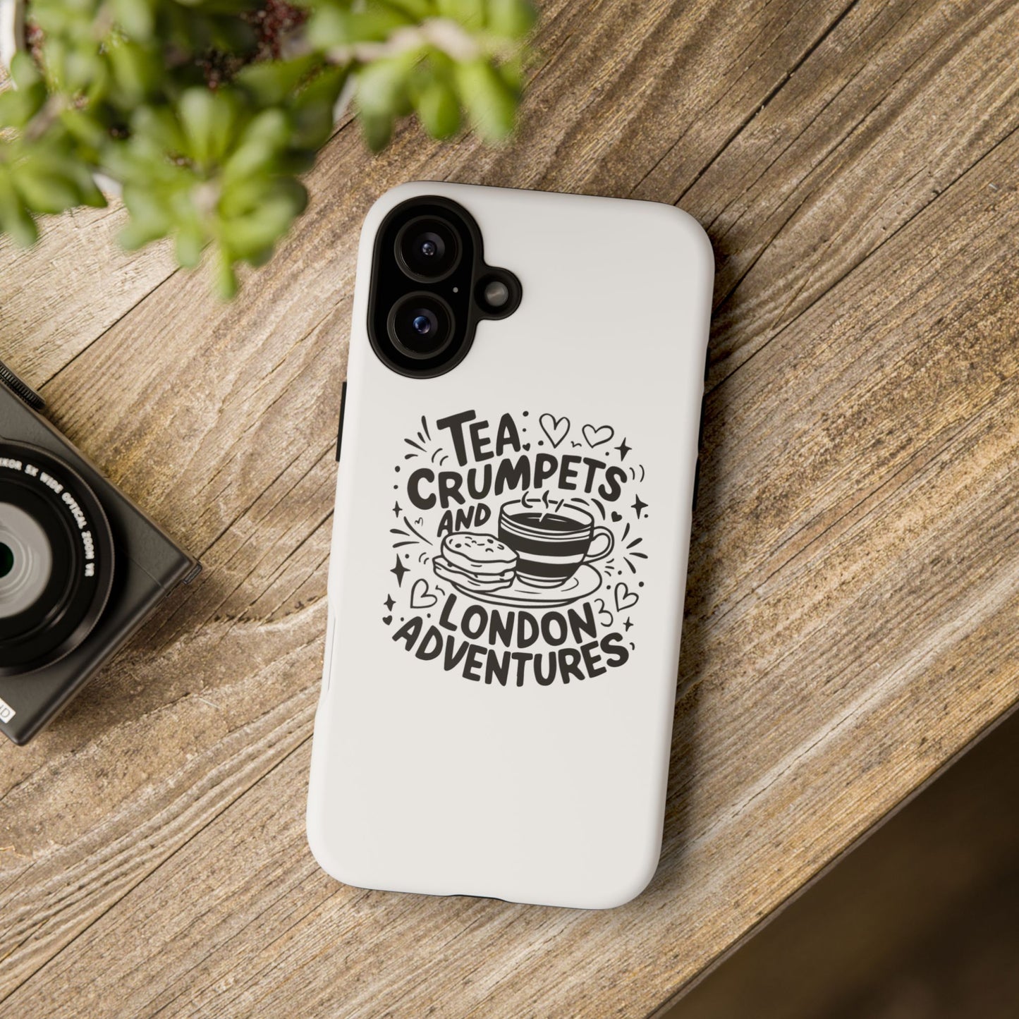 Tea, Crumpets, and London Adventures - Cute Gift for Tea Lovers, London Souvenir, Travel Accessory, Unique Phone Cover
