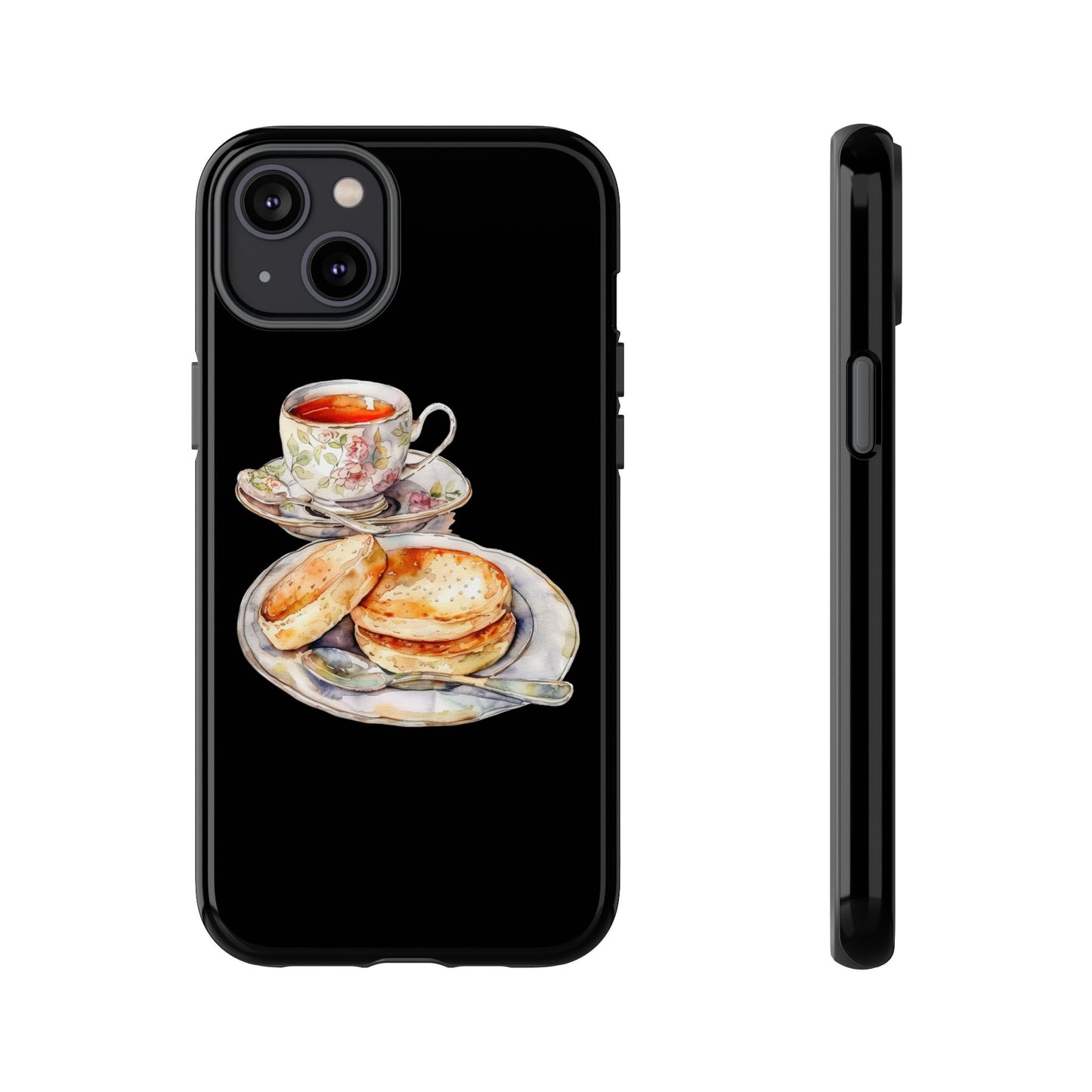 Tea Time Phone Case with Cookies Design, Cute Phone Cover, Gift for Tea Lovers, Kitchen Decor, Whimsical Style