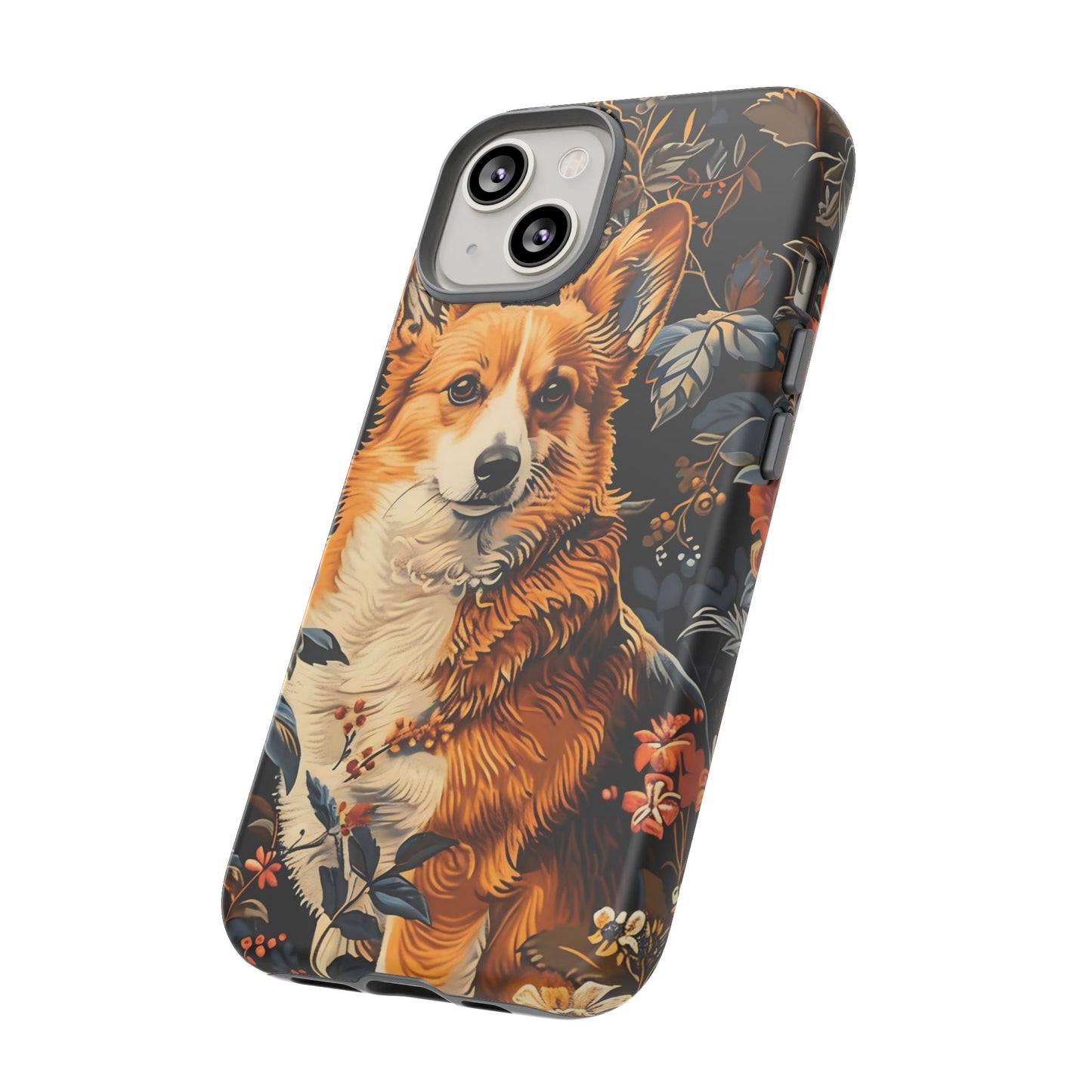 Corgi Floral Phone Case - Tough Cases for Dog Lovers, Cute Pet Accessories, Gift for Dog Owners, Floral Design, Personalized Tech Cover