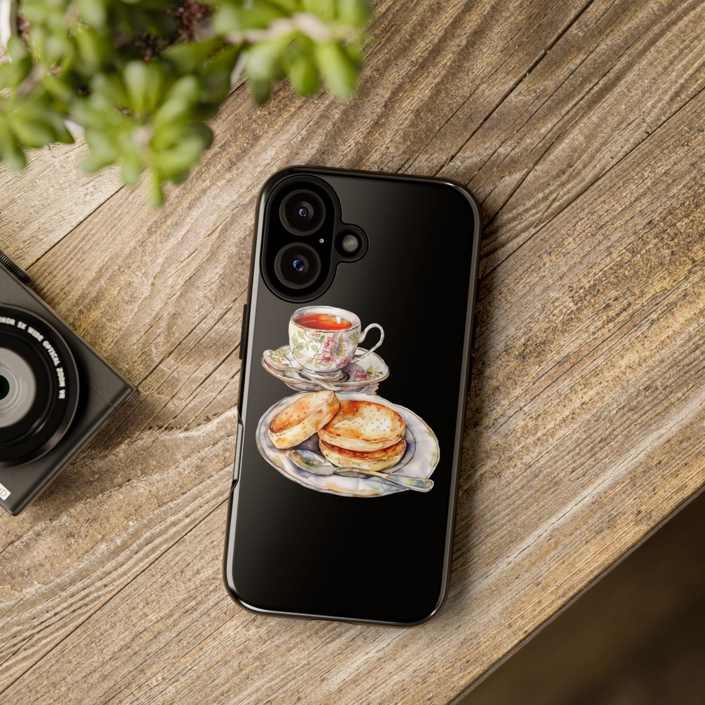Tea Time Phone Case with Cookies Design, Cute Phone Cover, Gift for Tea Lovers, Kitchen Decor, Whimsical Style