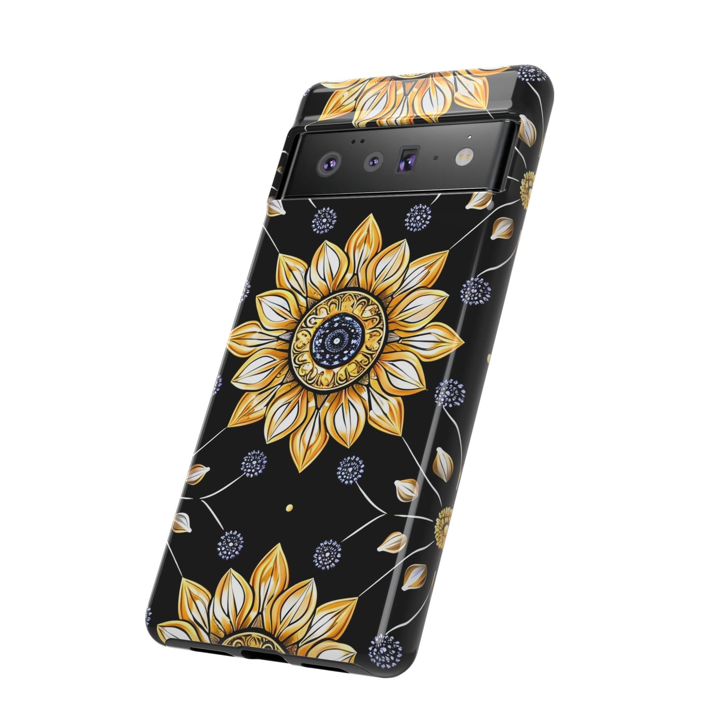 Floral Phone Case with Mandala Design, Tough Cases for iPhone & Samsung, Boho Style, Gift for Her, Unique Accessories