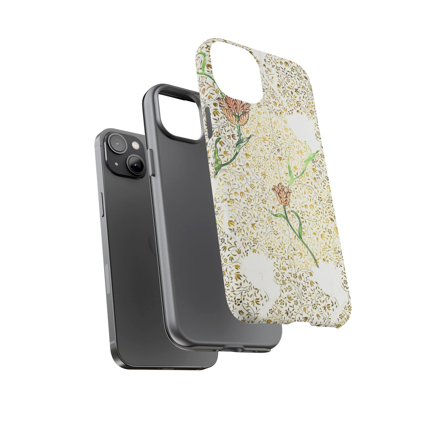 Elegant Floral Phone Case, Tough Cases for iPhone, Stylish Smartphone Cover, Protection with Floral Art, Unique Gift for Her