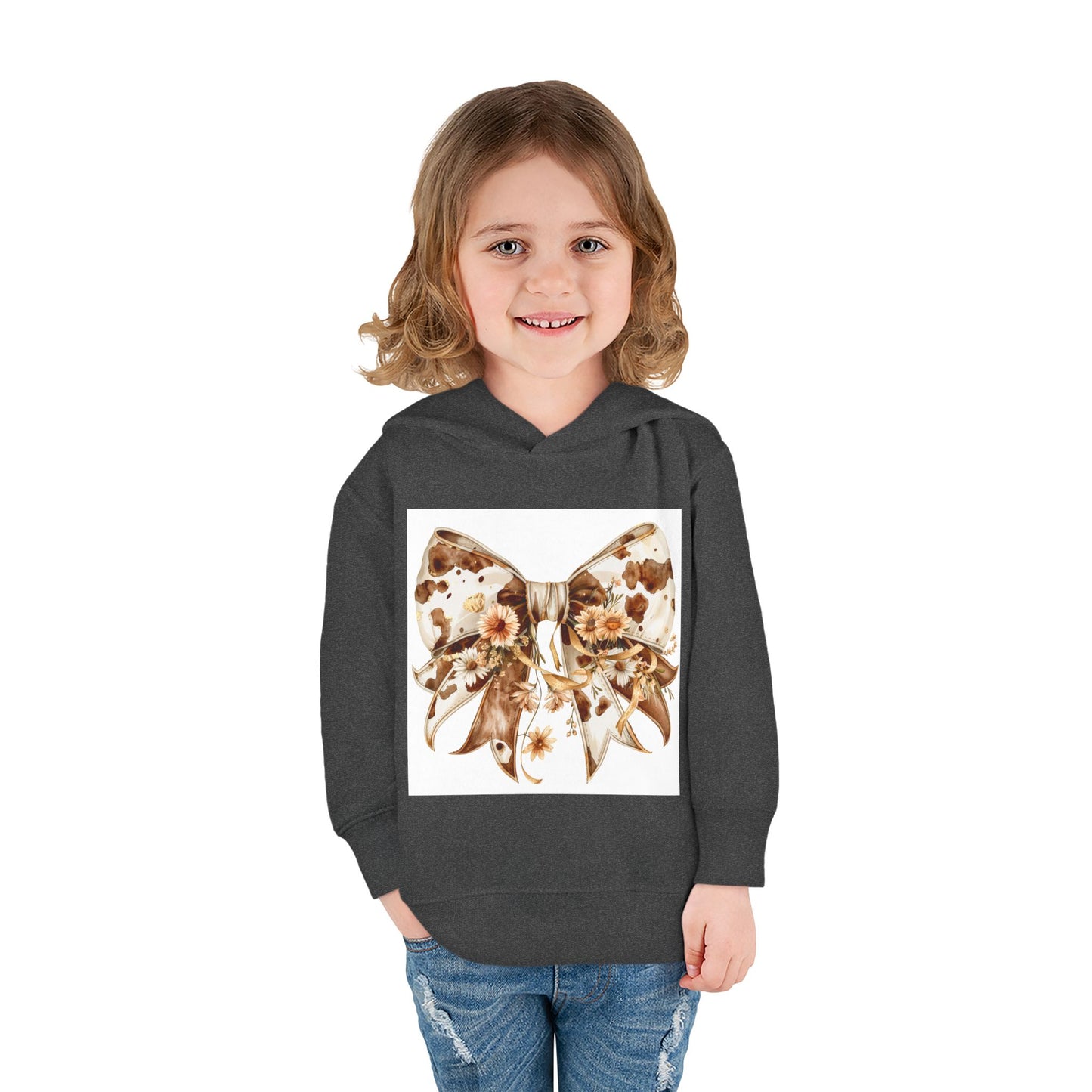 Toddler Floral Bow Fleece Hoodie - Cute & Cozy Kids Pullover