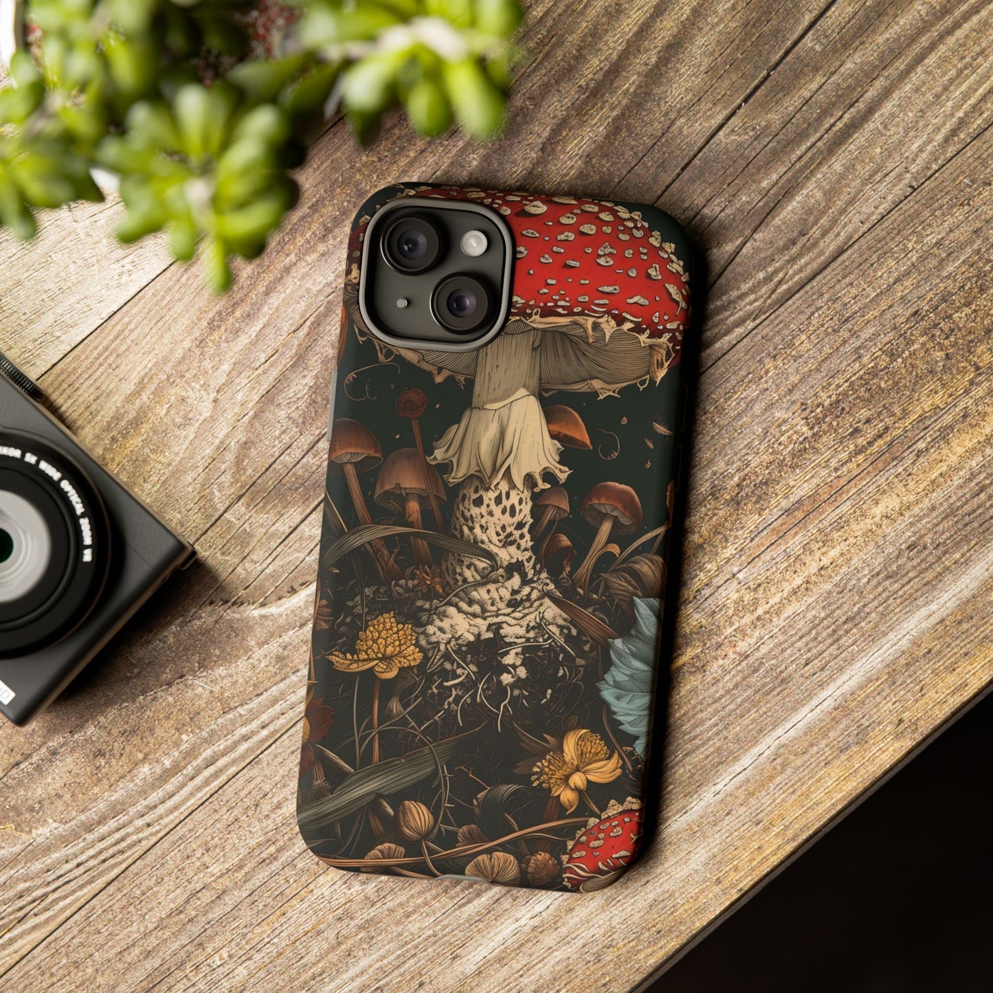 Mushroom Phone Case, Tough iPhone Cover, Nature Lover Gift, Unique Cell Phone Accessory, Fungi Art Design, Eco-Friendly Protection