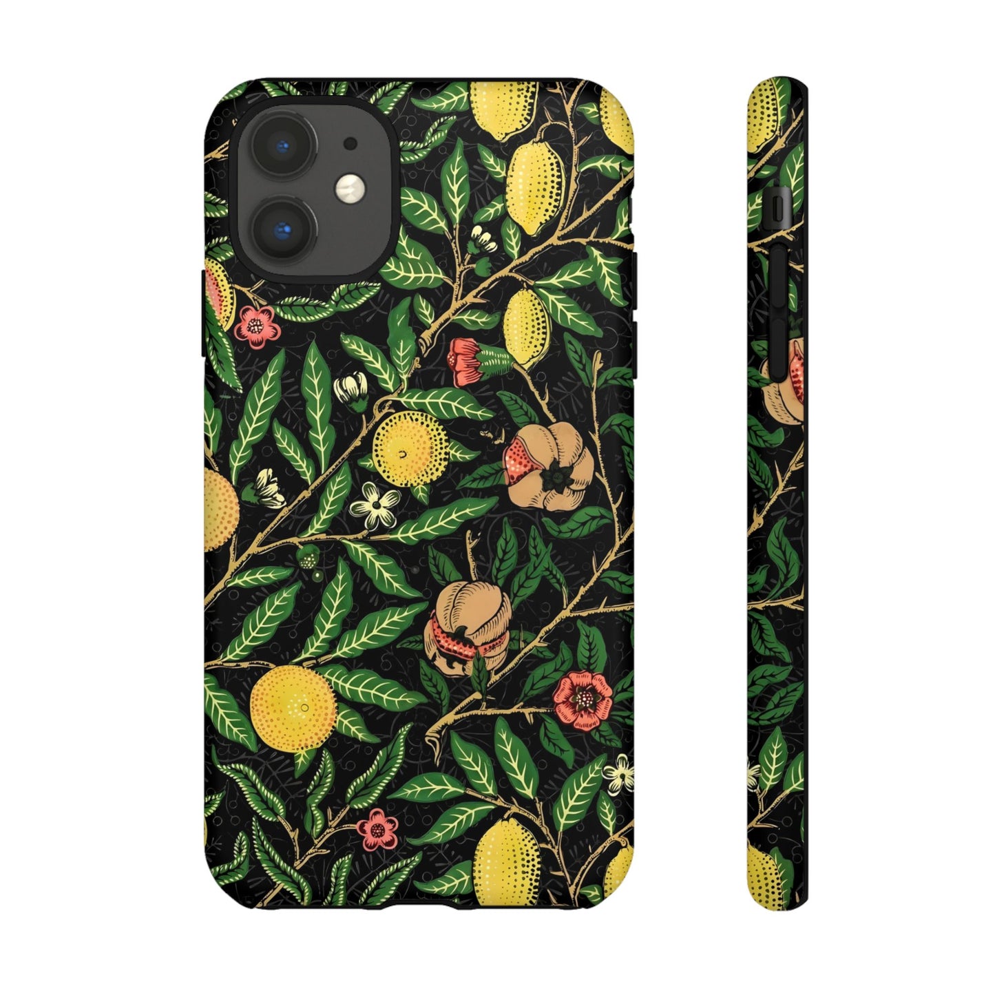 Tough Cases Phone Case, Floral Phone Cover, Tough Phone Protection, Gift for Plant Lovers, Black Background, Eco-Friendly Design