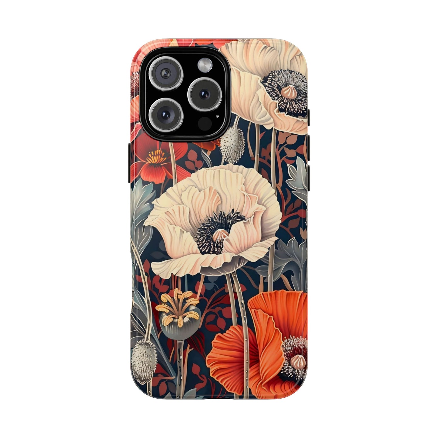 Floral iPhone Case, Tough Phone Cover, Artistic Protection, Flower Design, Unique Gift for Her, Phone Accessory, Trendy Tech