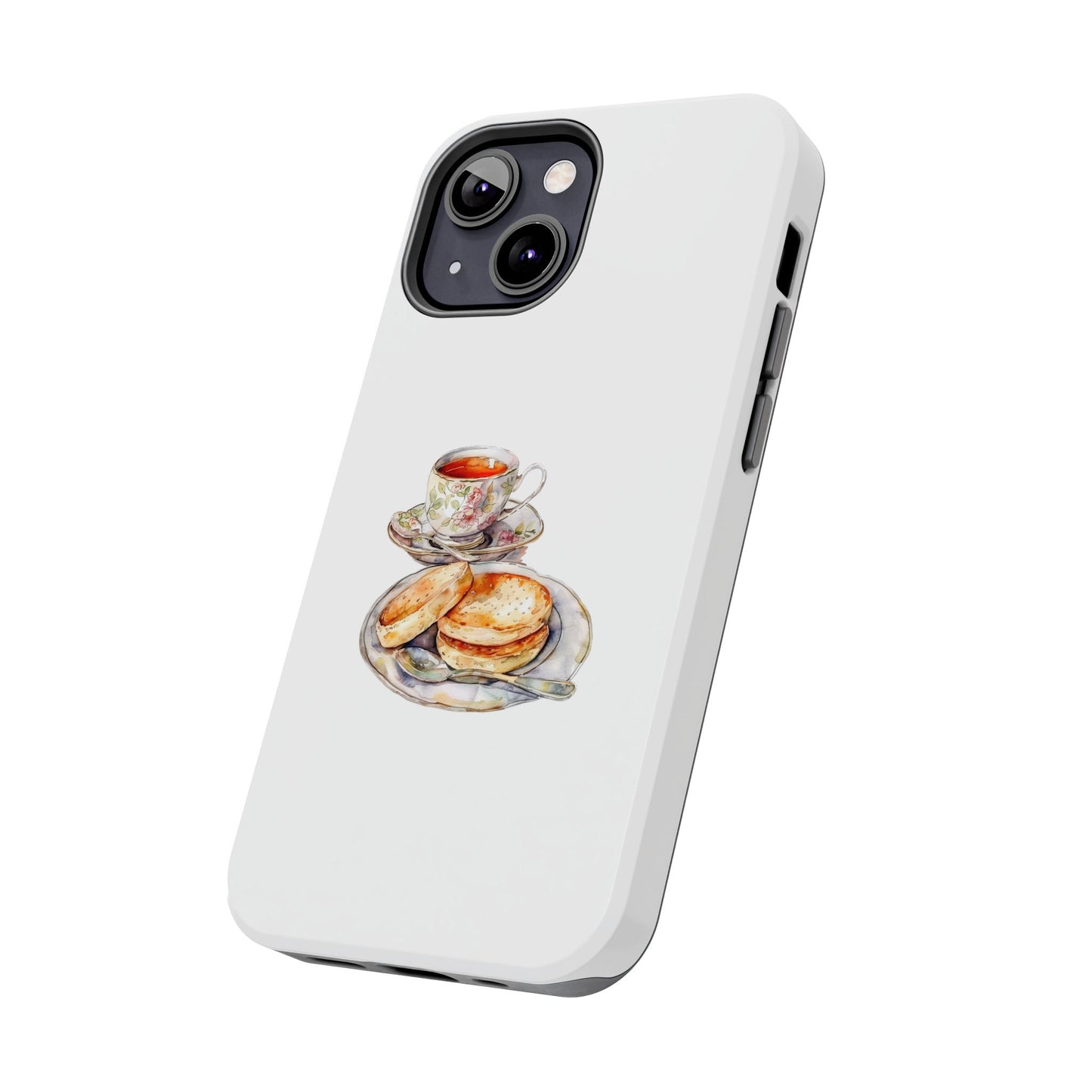 Delightful Tea Time Phone Cases with Biscuit & Tea Design