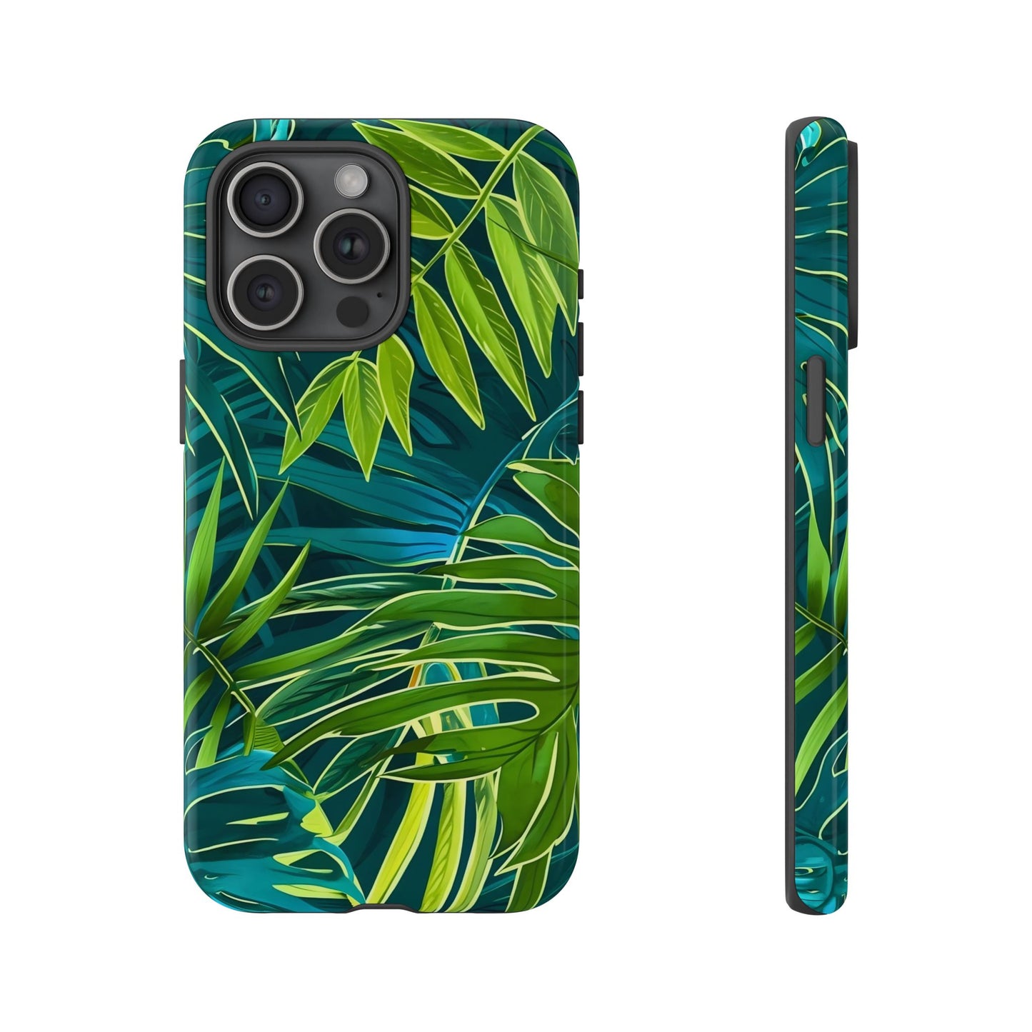 Tropical Phone Case - Durable Green Leaf Design, Eco-Friendly Gift, Trendy Accessory, Nature Lover's Case, Summer Vibes