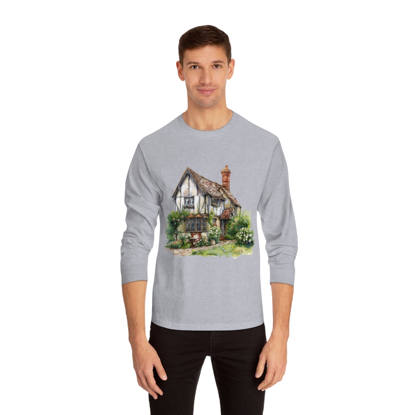 Unisex Classic Long Sleeve T-Shirt - British Historic House - Classic Architectural Elegance