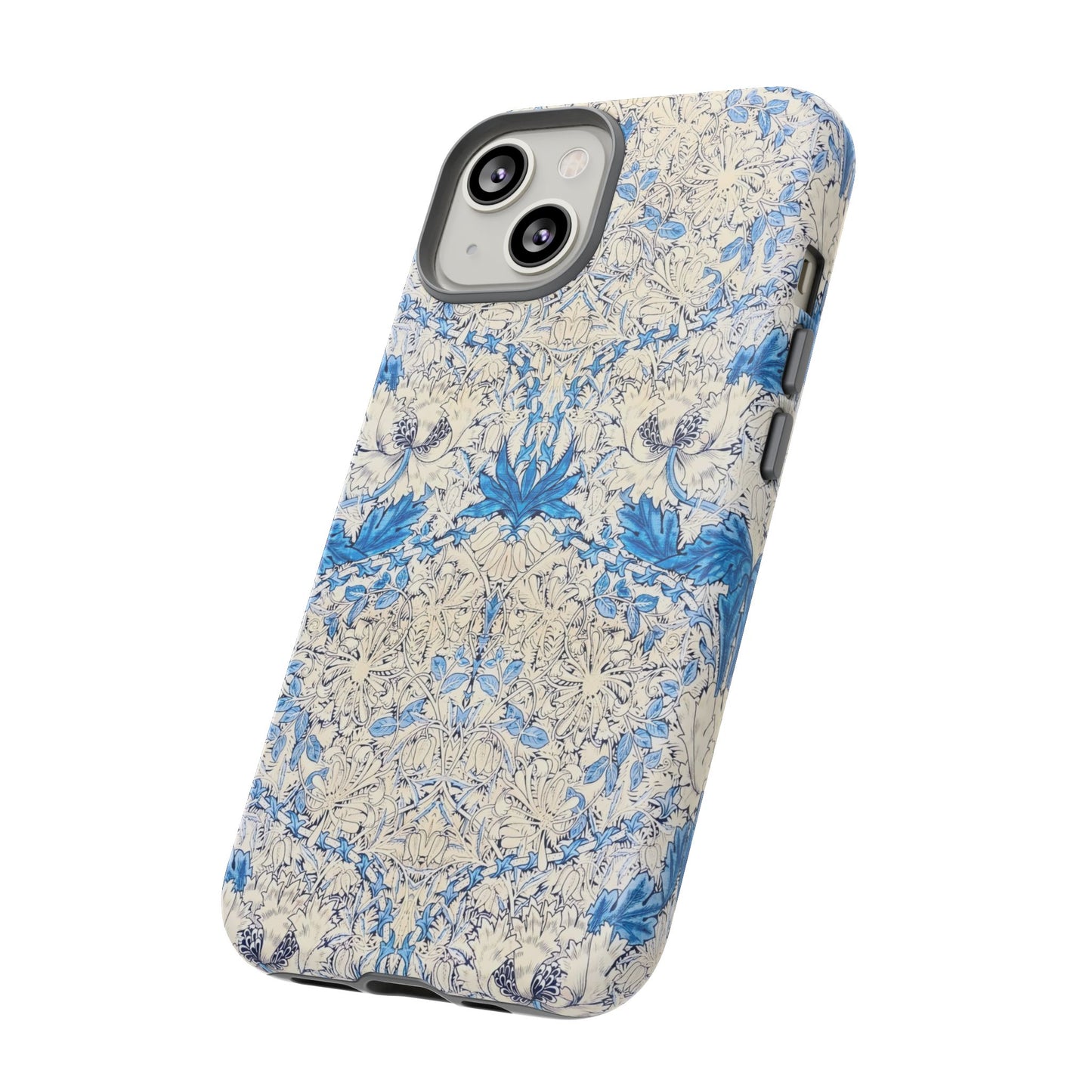 Elegant Floral Phone Case, Tough iPhone Cover, Stylish Mobile Protector, Blue Patterned Case, Unique Gift for Her