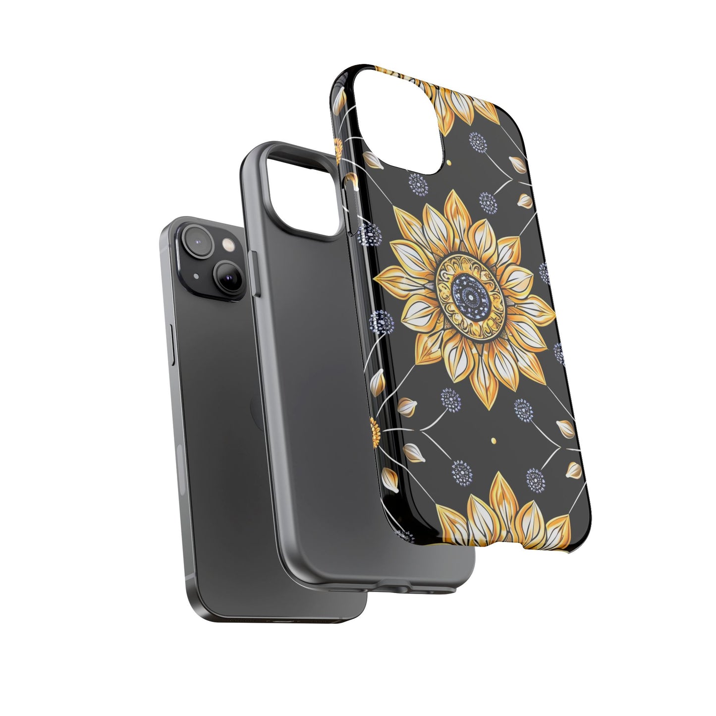 Floral Phone Case with Mandala Design, Tough Cases for iPhone & Samsung, Boho Style, Gift for Her, Unique Accessories