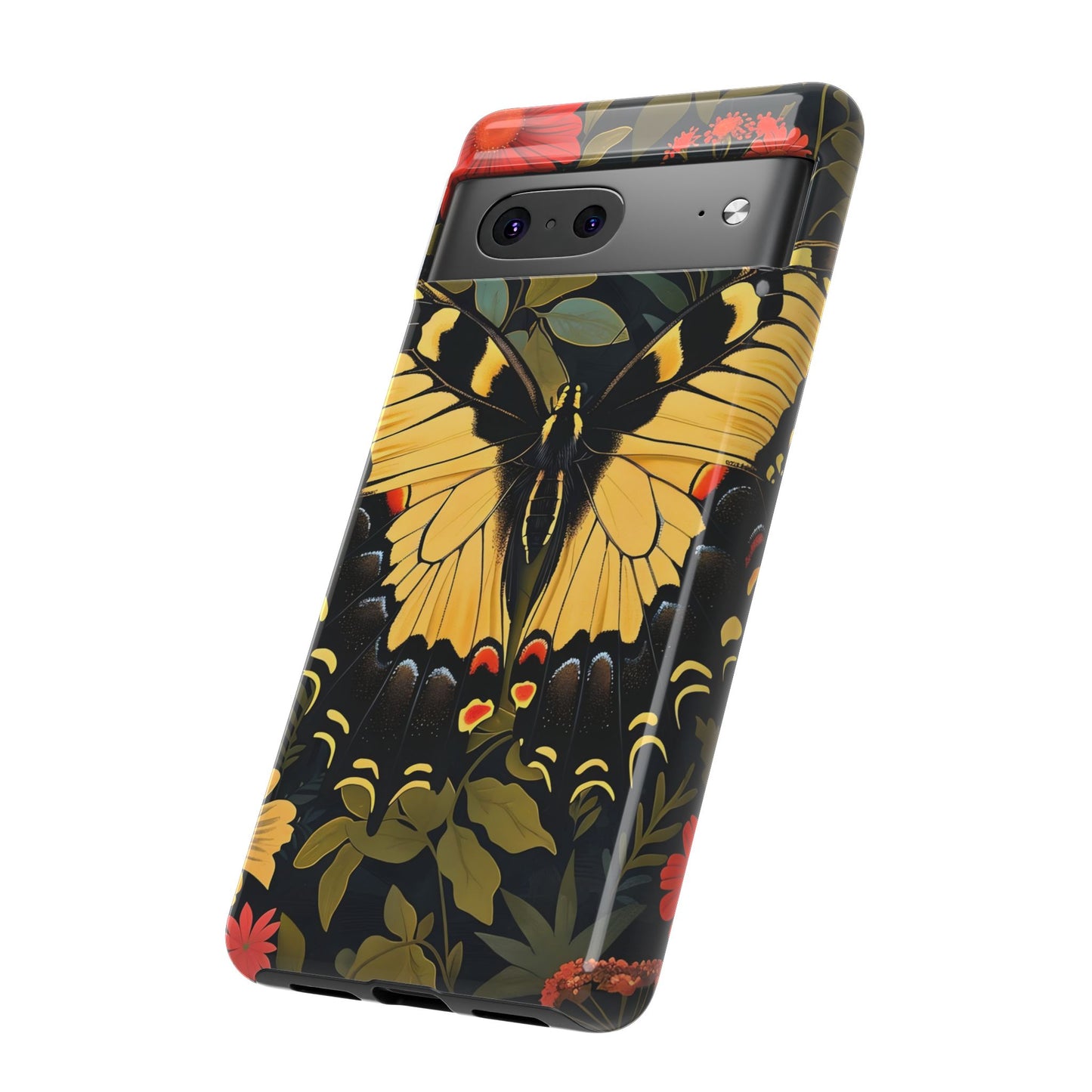 Butterfly Floral Phone Case, Tough Cases with Vibrant Design, Protective Cover for Nature Lovers, Gift for Her