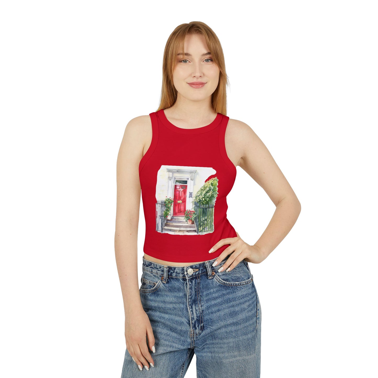 Women's Micro Rib Racer Tank Top - Embracing Classic British Charm and Style