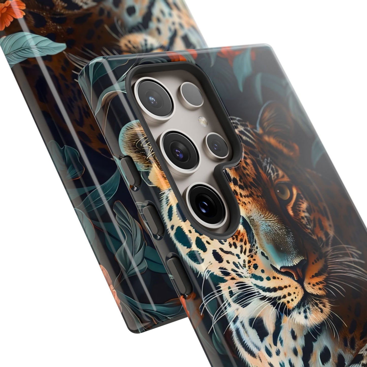 Wildlife Phone Case with Leopard Design | Tough Cases, Animal Prints, Floral Phone Cover, Gift for Nature Lovers, Unique Phone Accessories