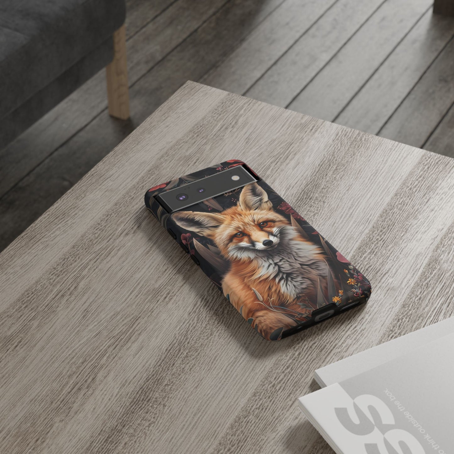Fox Floral Phone Case, Tough Cases for Animal Lovers, Nature Themed Gift, Cute Phone Cover, Wild Fox Protector