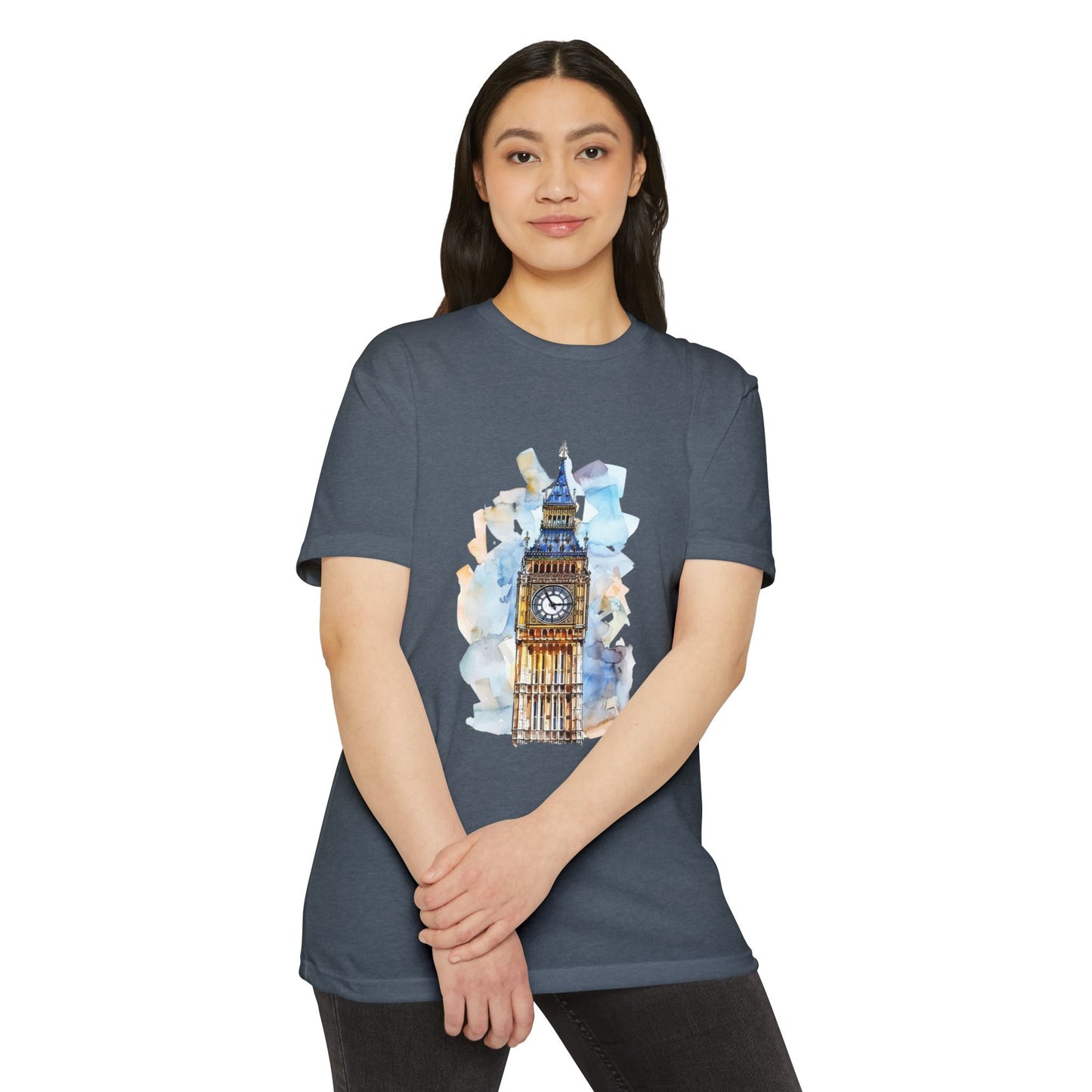 Unisex CVC Jersey T-shirt - Towering Time - Big Ben and British Heritage