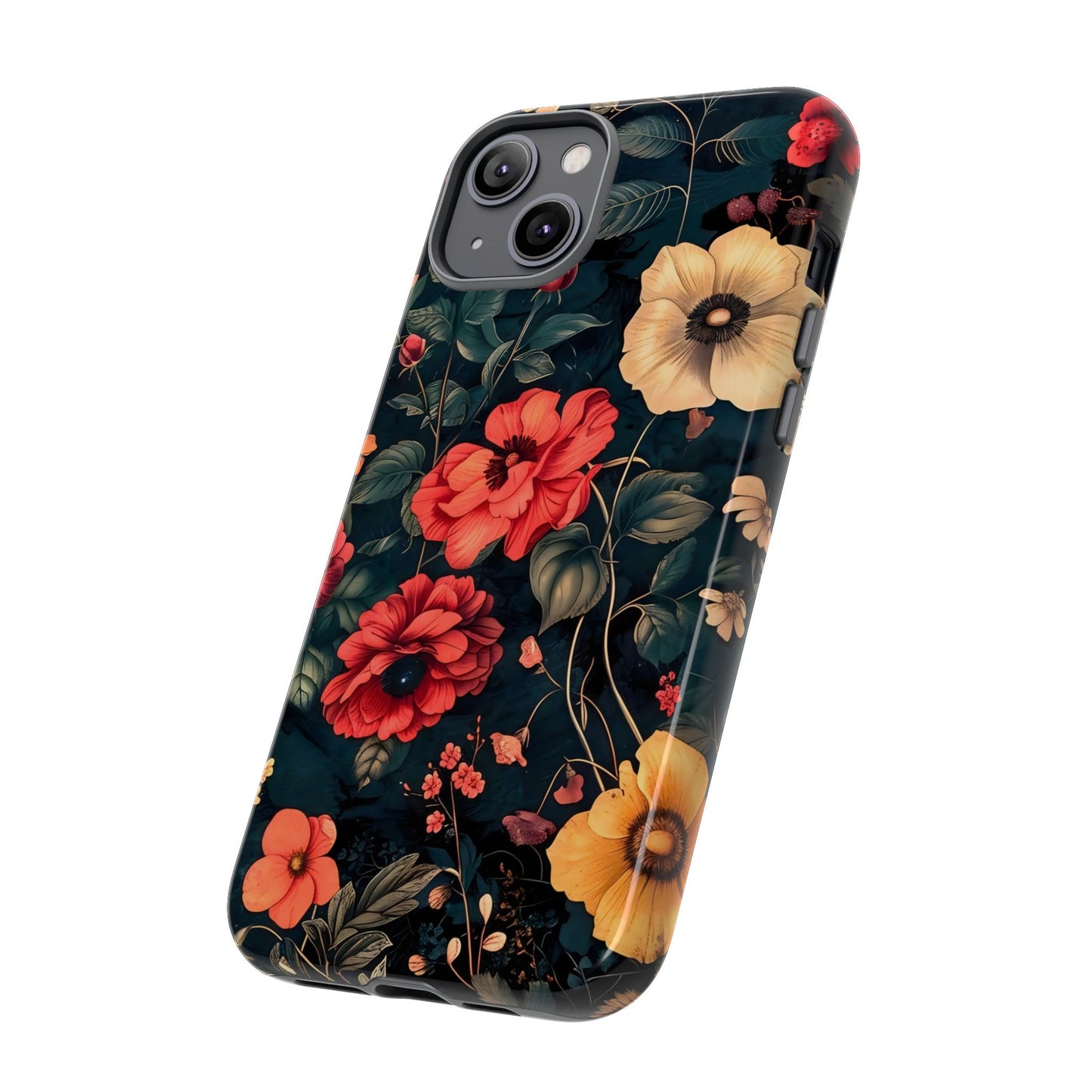 Floral Phone Case, Tough Cases, Flower Motif, Protective Cover, Gift for Her, Floral Design, Spring Accessory